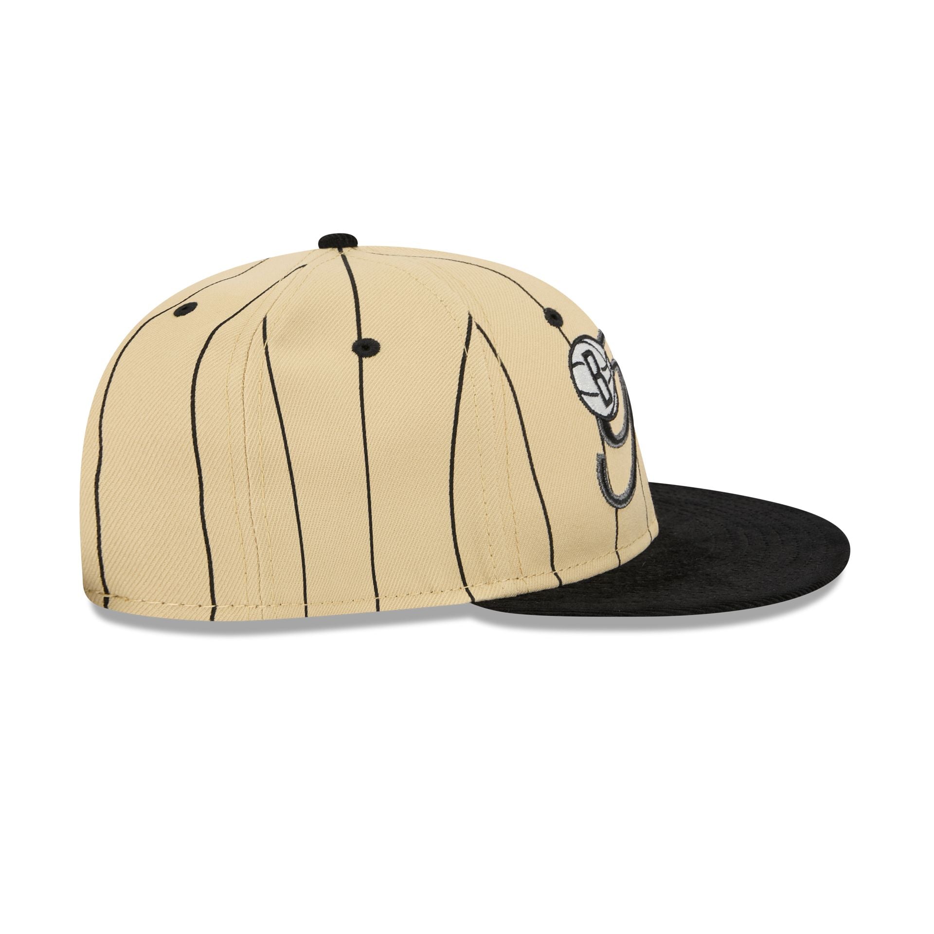 Brooklyn Nets Pinstripe Script Retro Crown 9FIFTY Adjustable Hat