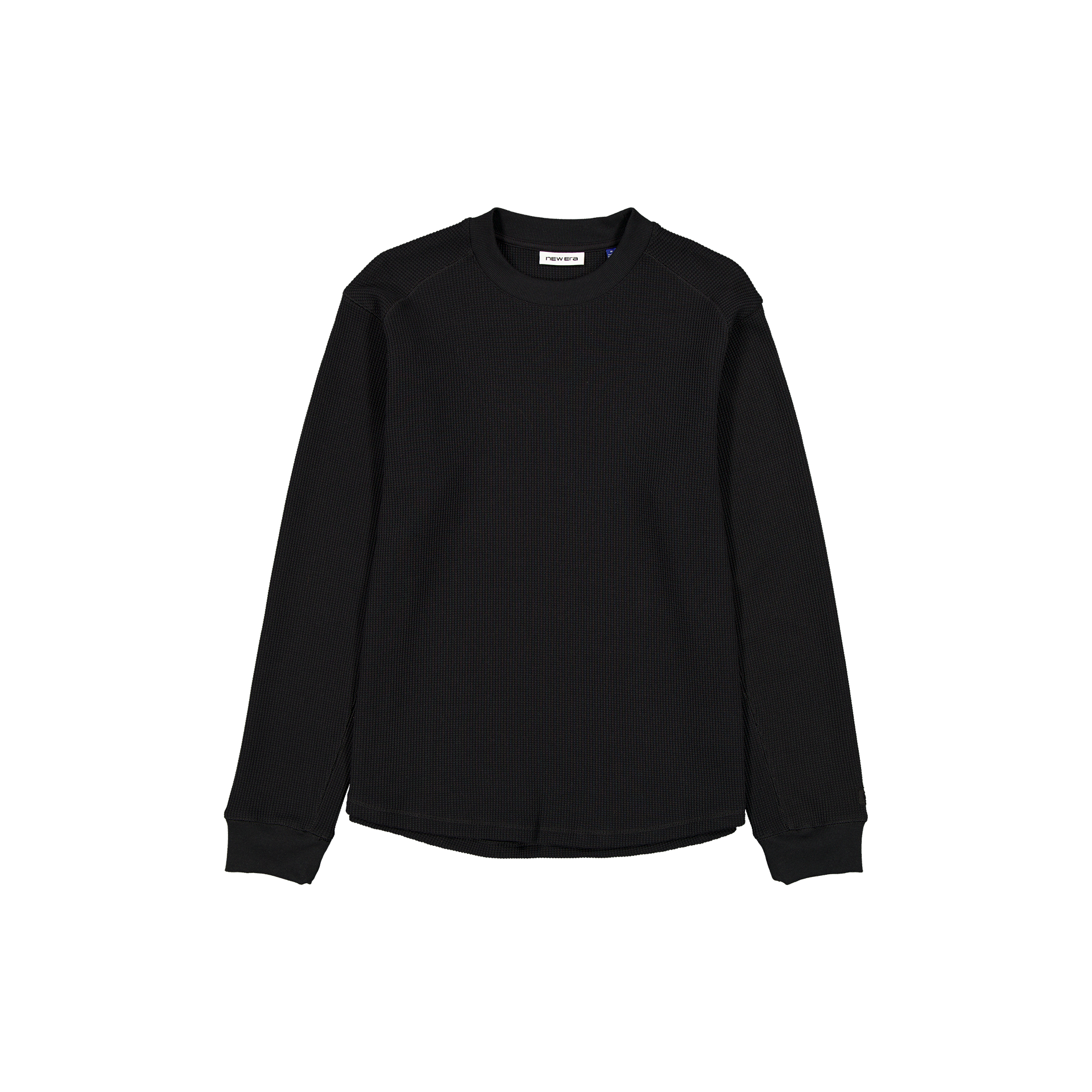 New Era Branded Black Long-Sleeve Waffle T-Shirt - Nextgenmallstore