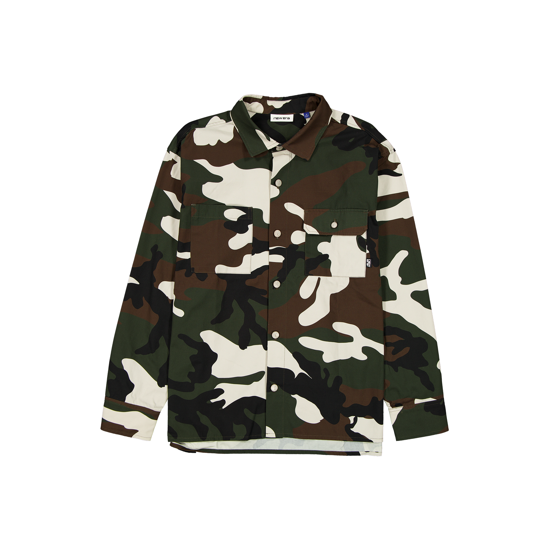 New Era Branded Woodland Camo Military Overshirt