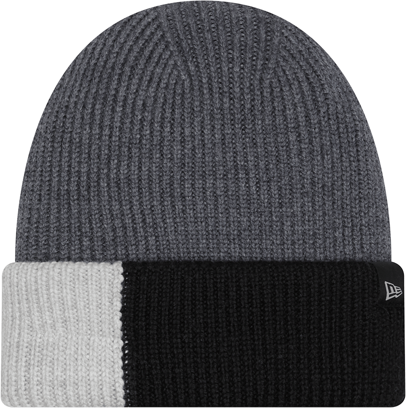 Nextgenmallstore Merino Wool Color Block Gray Cuff Knit Hat