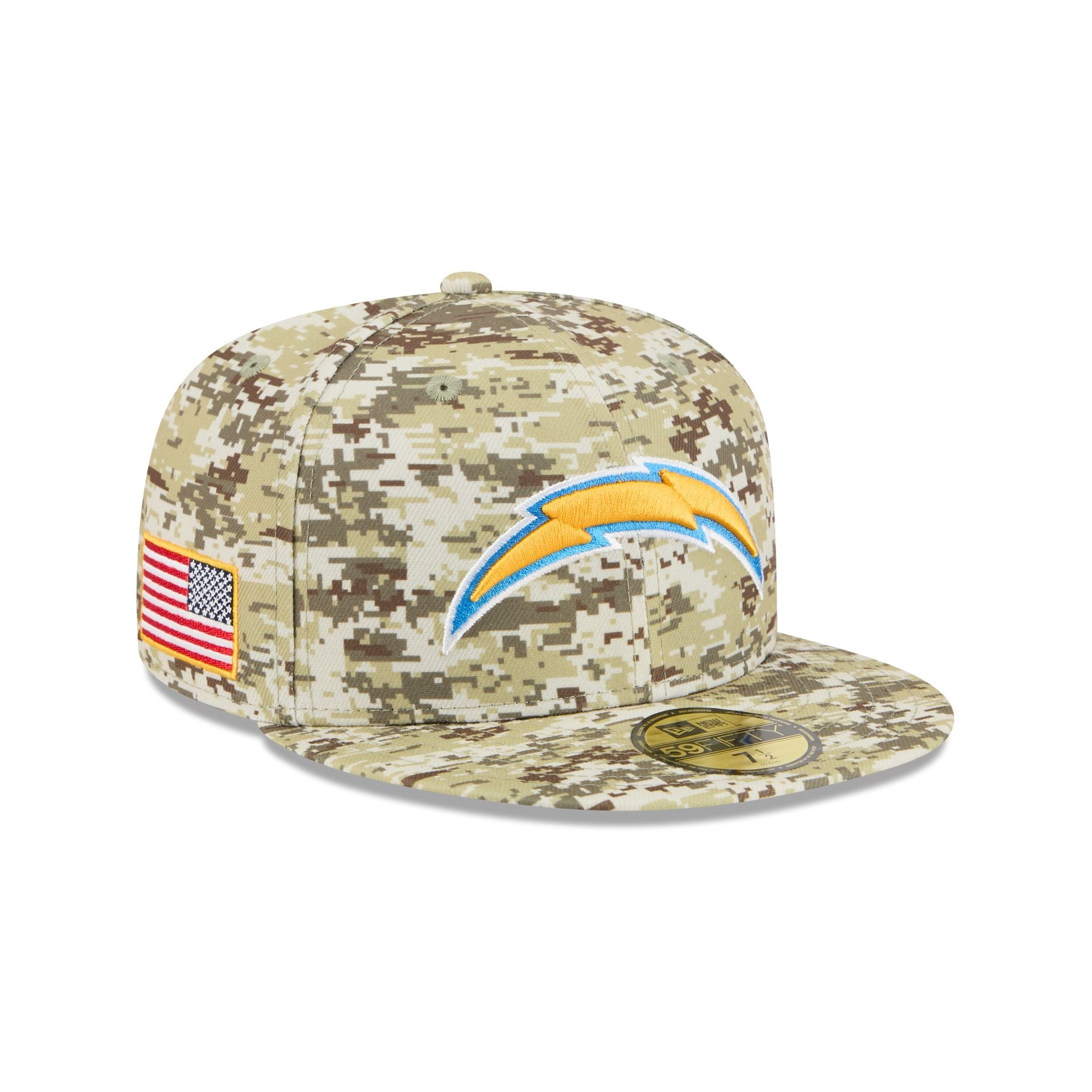 Los Angeles Chargers 2025 Salute to Service Fan Gear 59FIFTY Fitted Hat