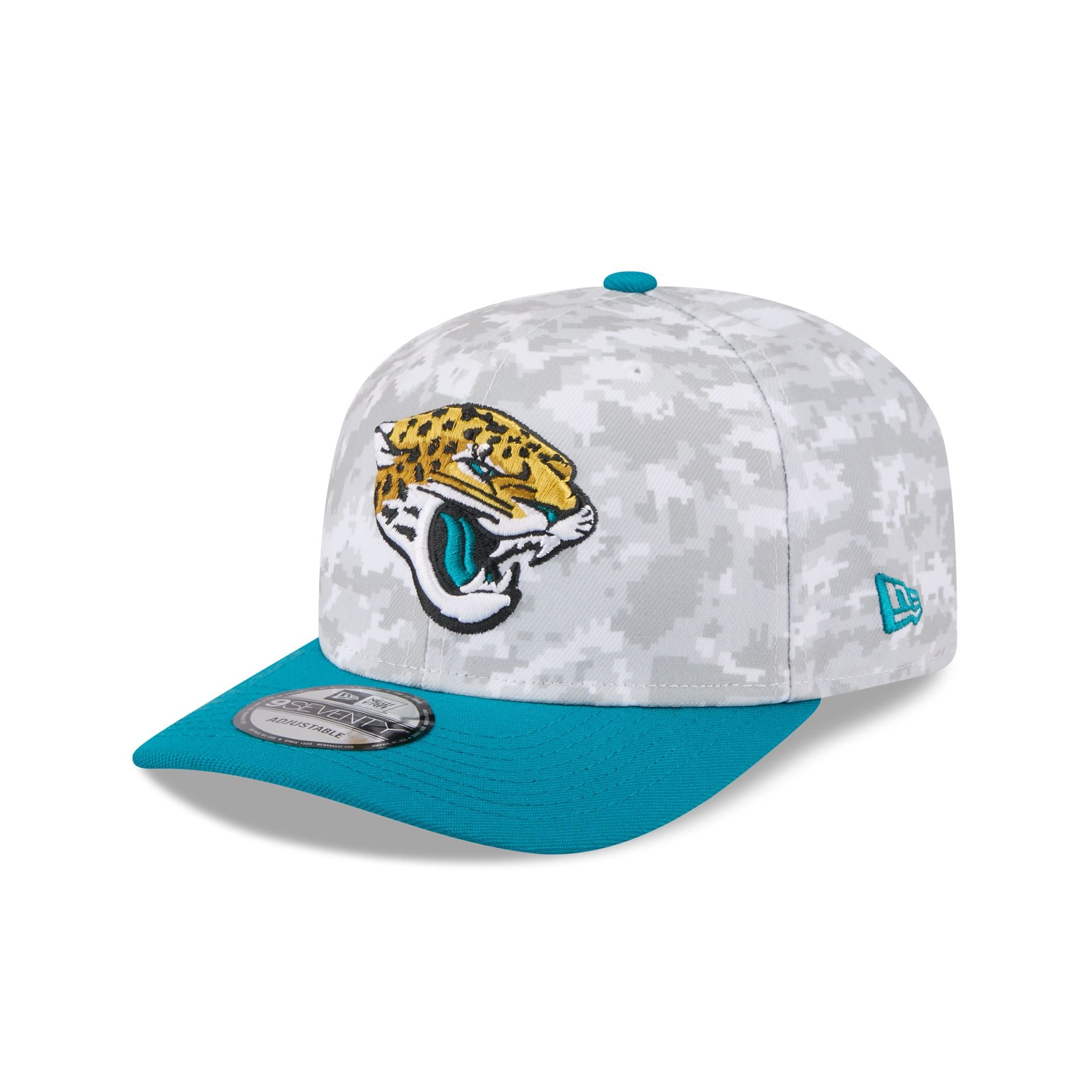 Jacksonville Jaguars 2025 Salute to Service Fan Gear 9SEVENTY Stretch-Snap Hat