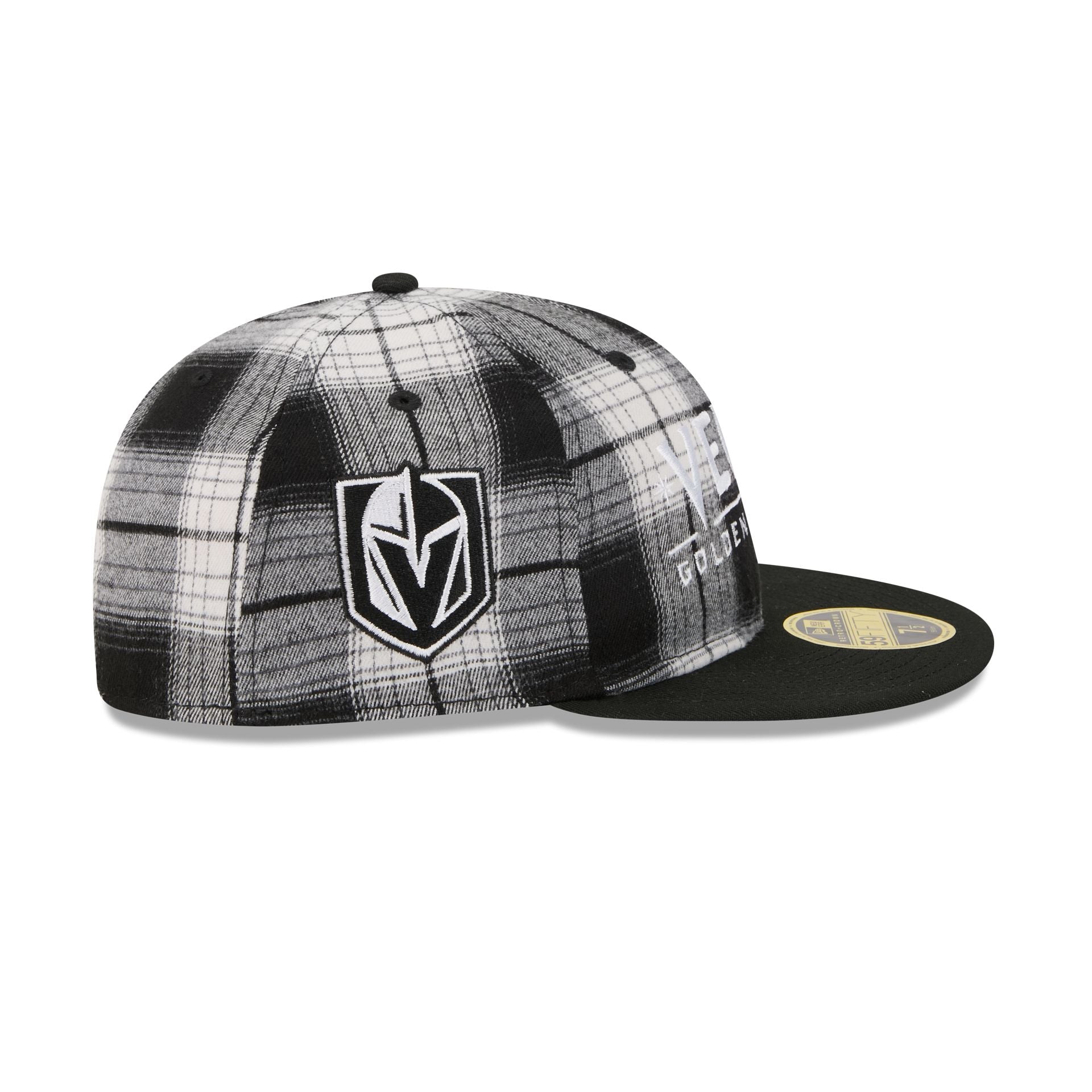 Vegas Golden Knights Grunge Plaid Retro Crown 59FIFTY Fitted Hat