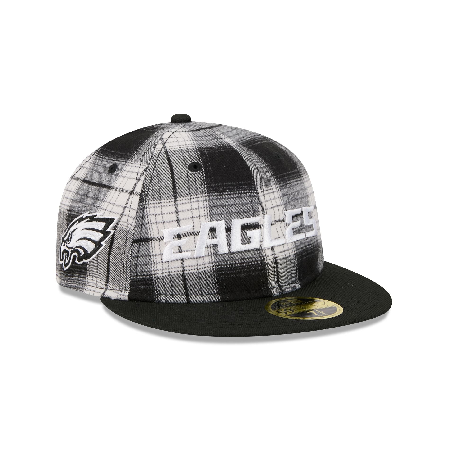 Philadelphia Eagles Grunge Plaid Retro Crown 59FIFTY Fitted Hat