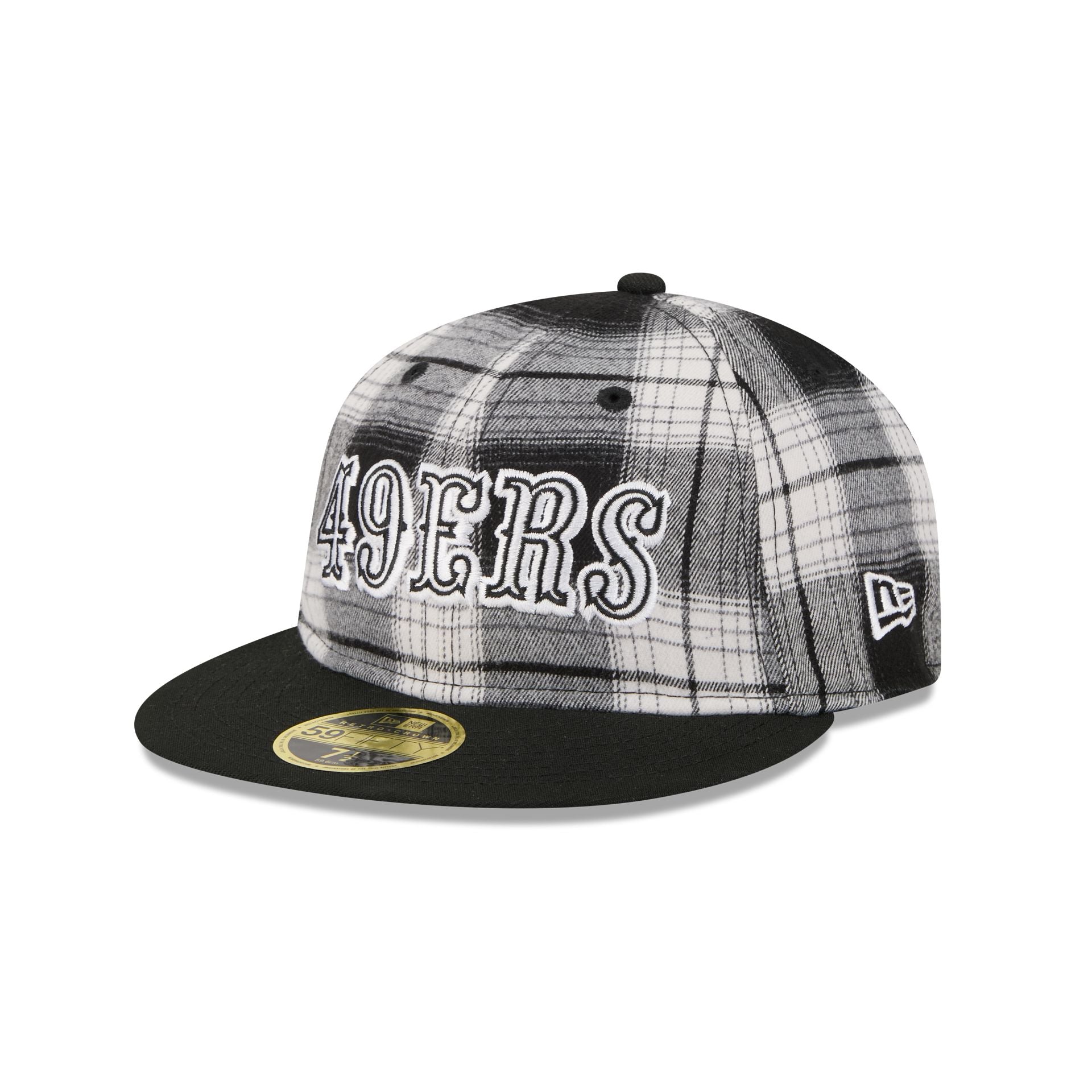San Francisco 49ers Grunge Plaid Retro Crown 59FIFTY Fitted Hat