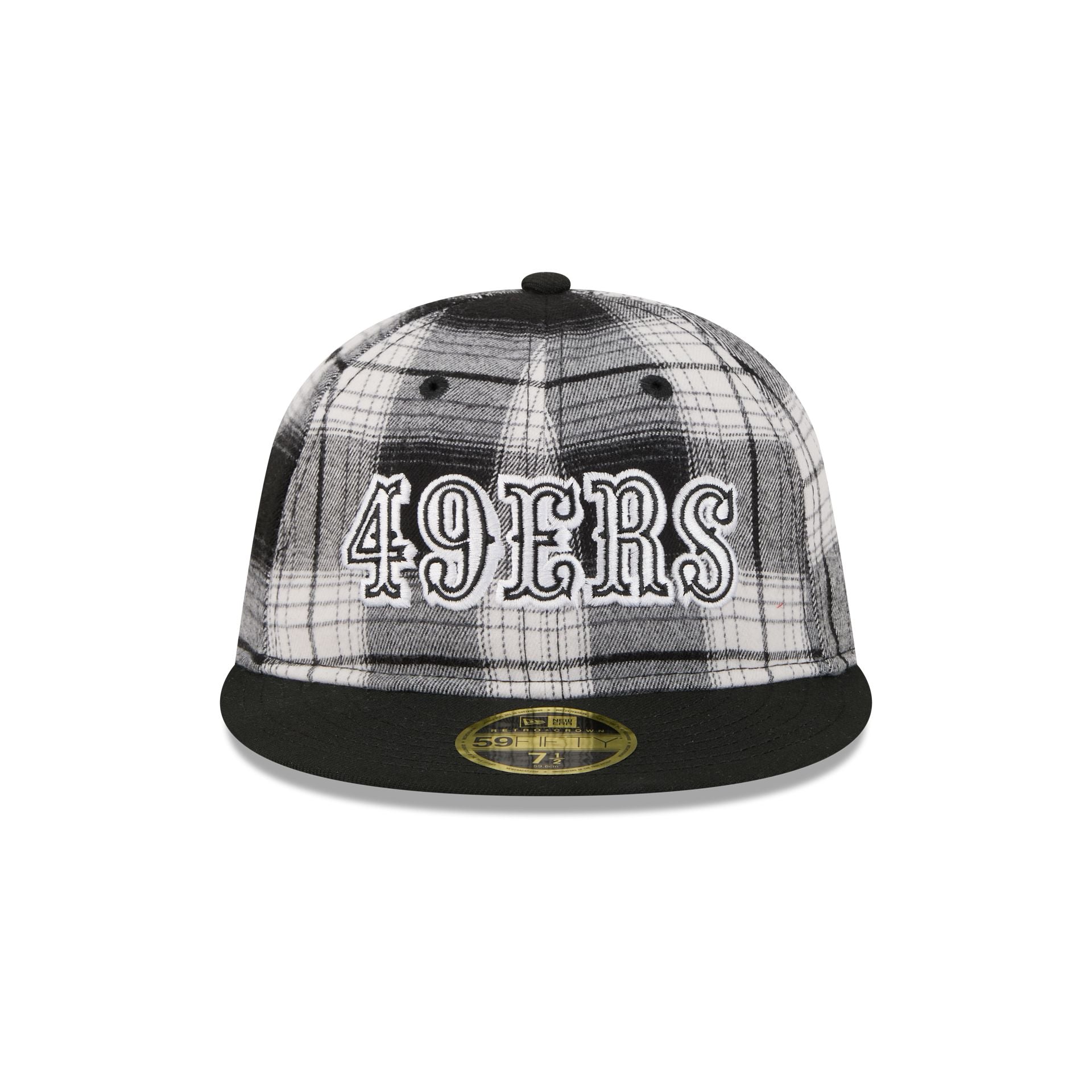 San Francisco 49ers Grunge Plaid Retro Crown 59FIFTY Fitted Hat