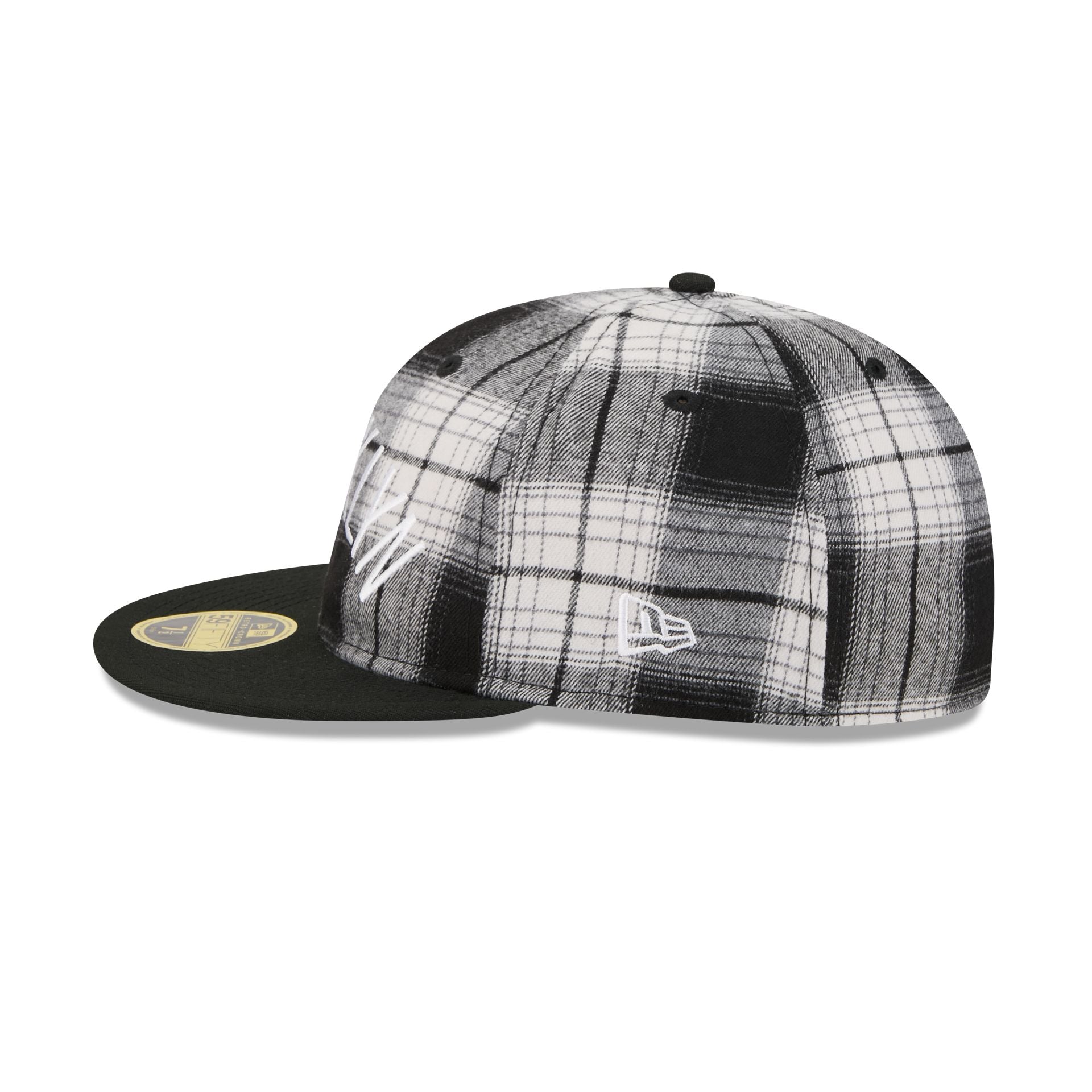 Brooklyn Nets Grunge Plaid Retro Crown 59FIFTY Fitted Hat