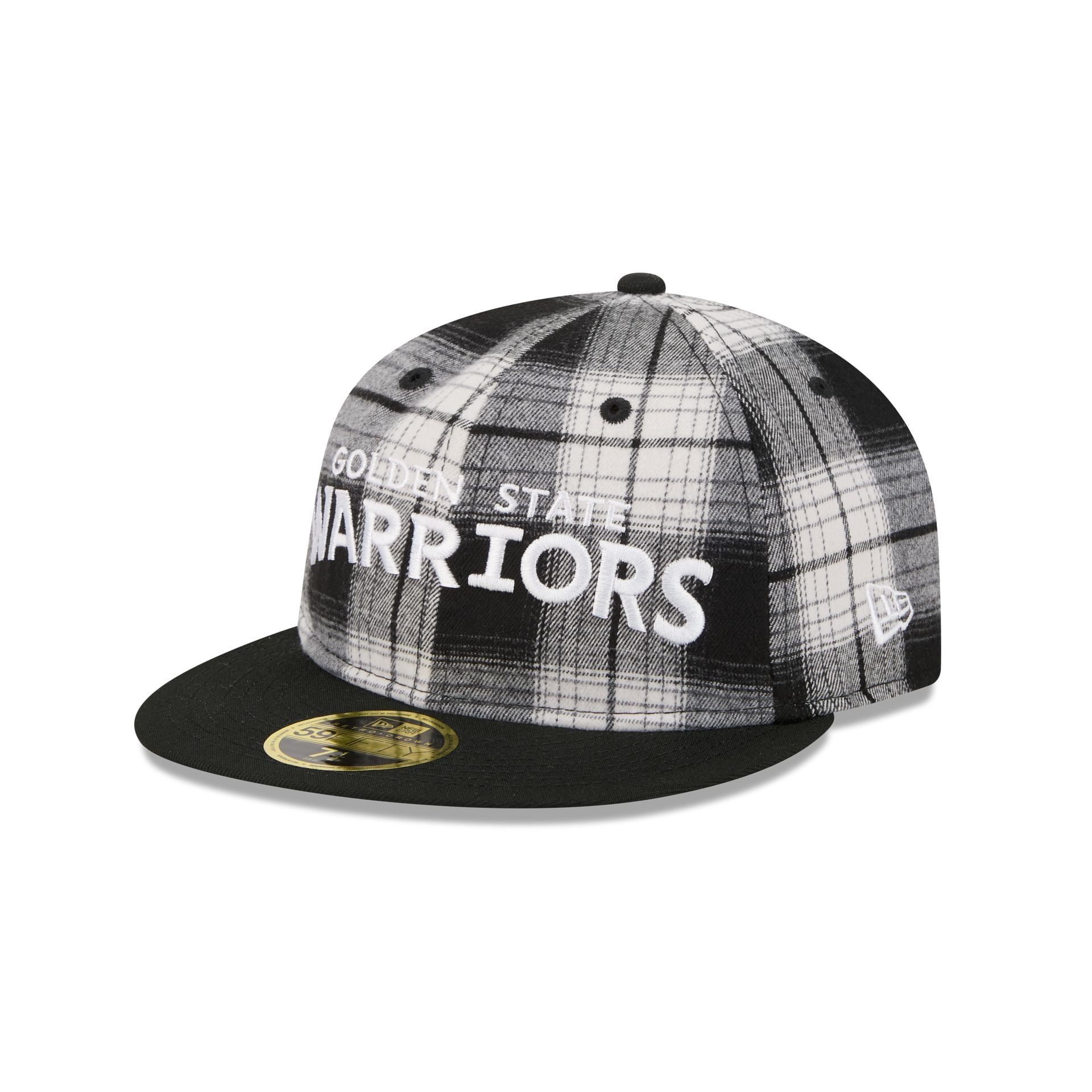 Golden State Warriors Grunge Plaid Retro Crown 59FIFTY Fitted Hat