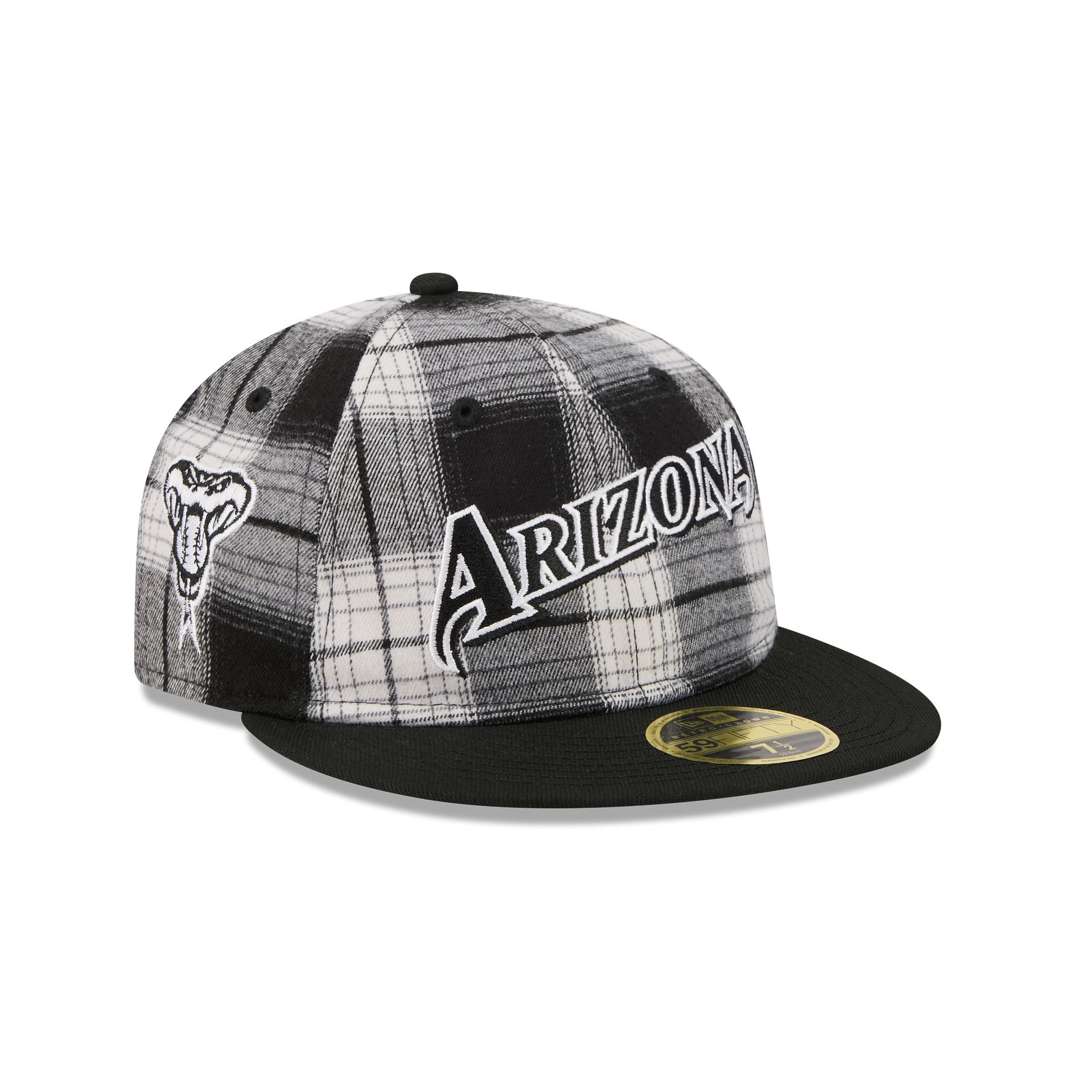 Arizona Diamondbacks Grunge Plaid Retro Crown 59FIFTY Fitted Hat - Nextgenmallstore