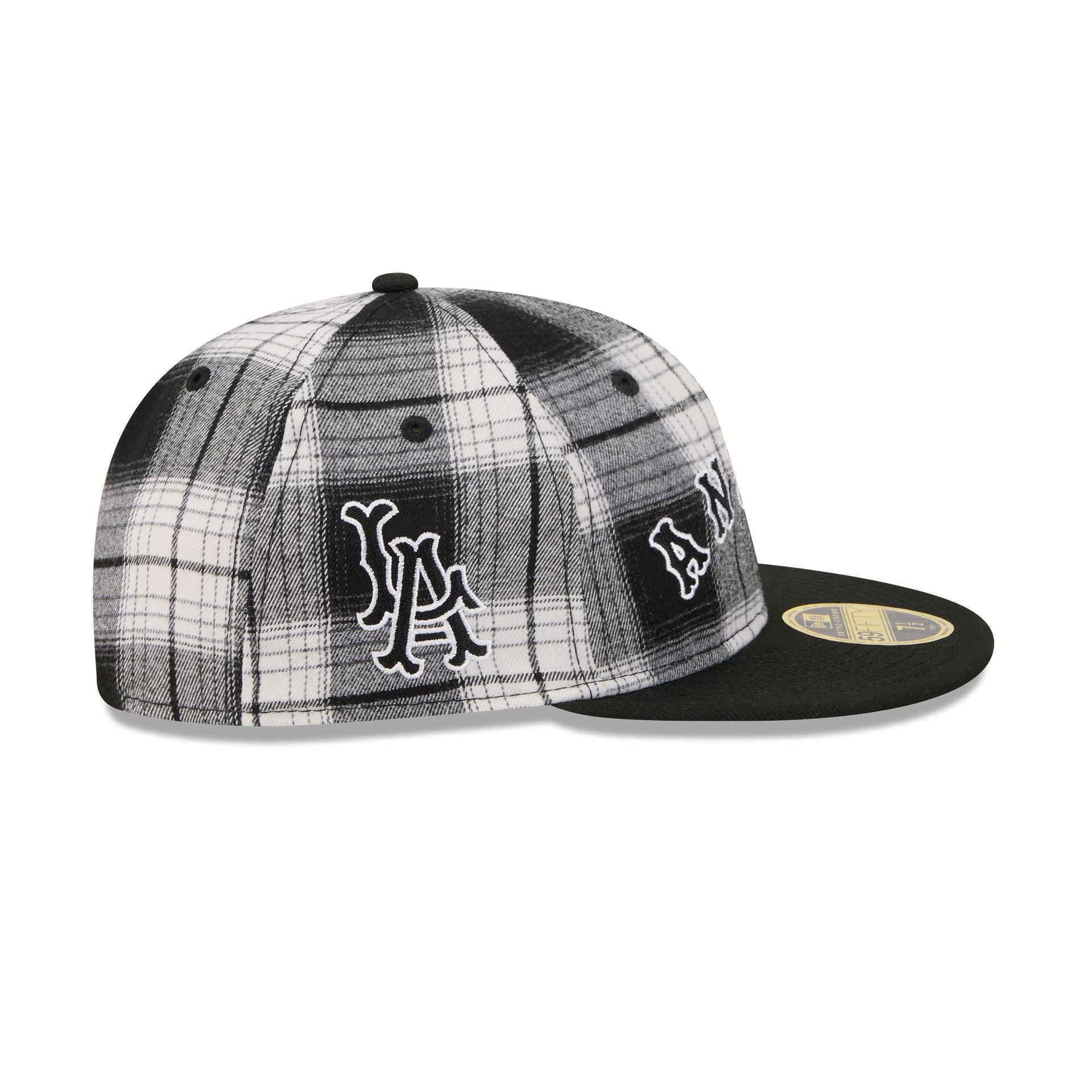 Los Angeles Angels Grunge Plaid Retro Crown 59FIFTY Fitted Hat