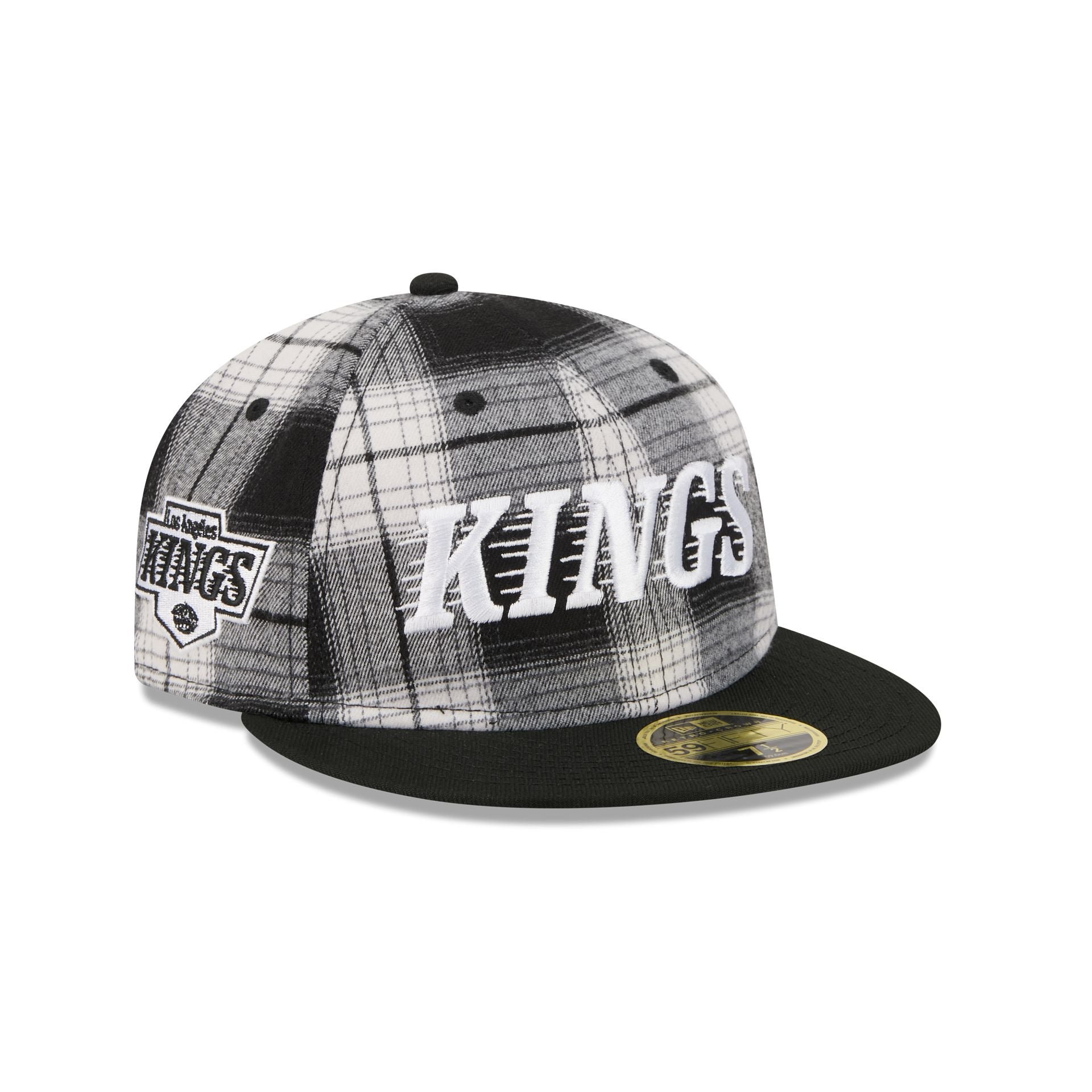 Los Angeles Kings Grunge Plaid Retro Crown 59FIFTY Fitted Hat