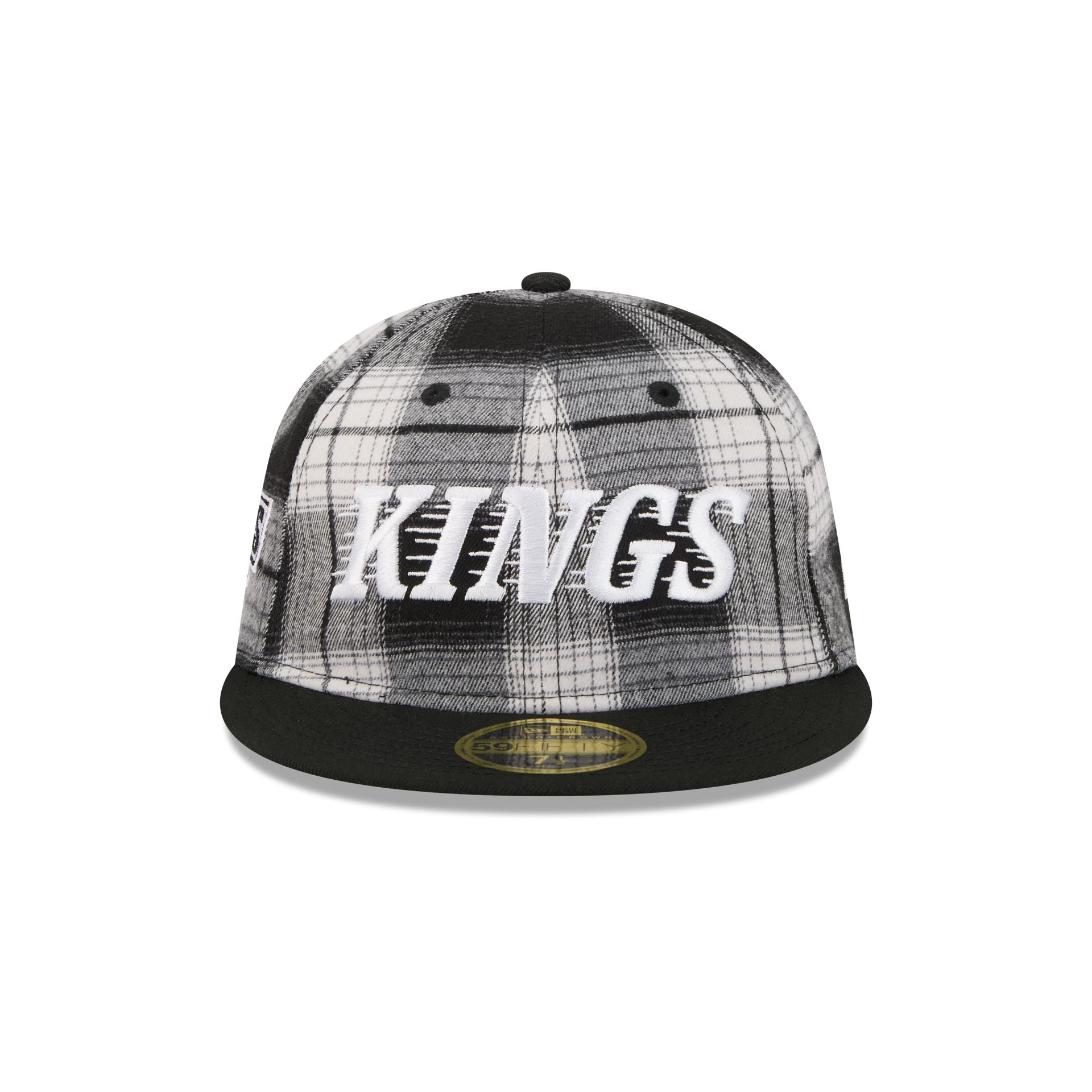 Los Angeles Kings Grunge Plaid Retro Crown 59FIFTY Fitted Hat