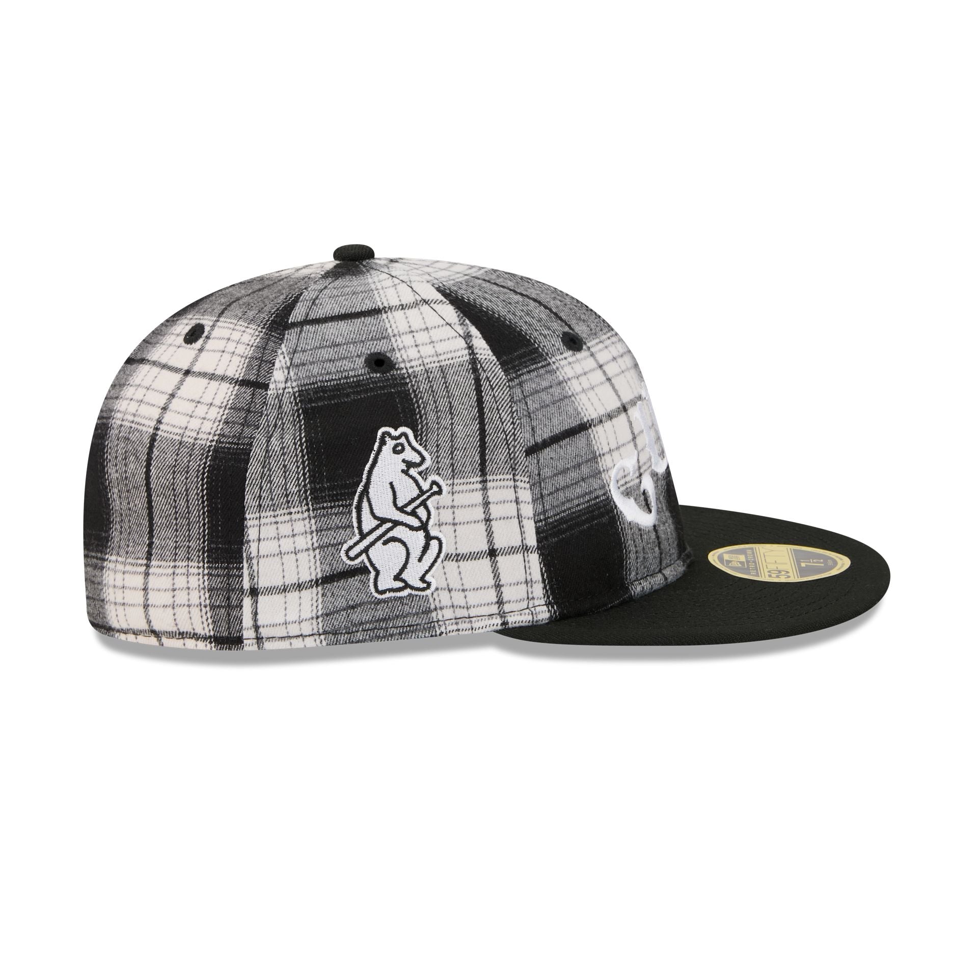 Chicago Cubs Grunge Plaid Retro Crown 59FIFTY Fitted Hat
