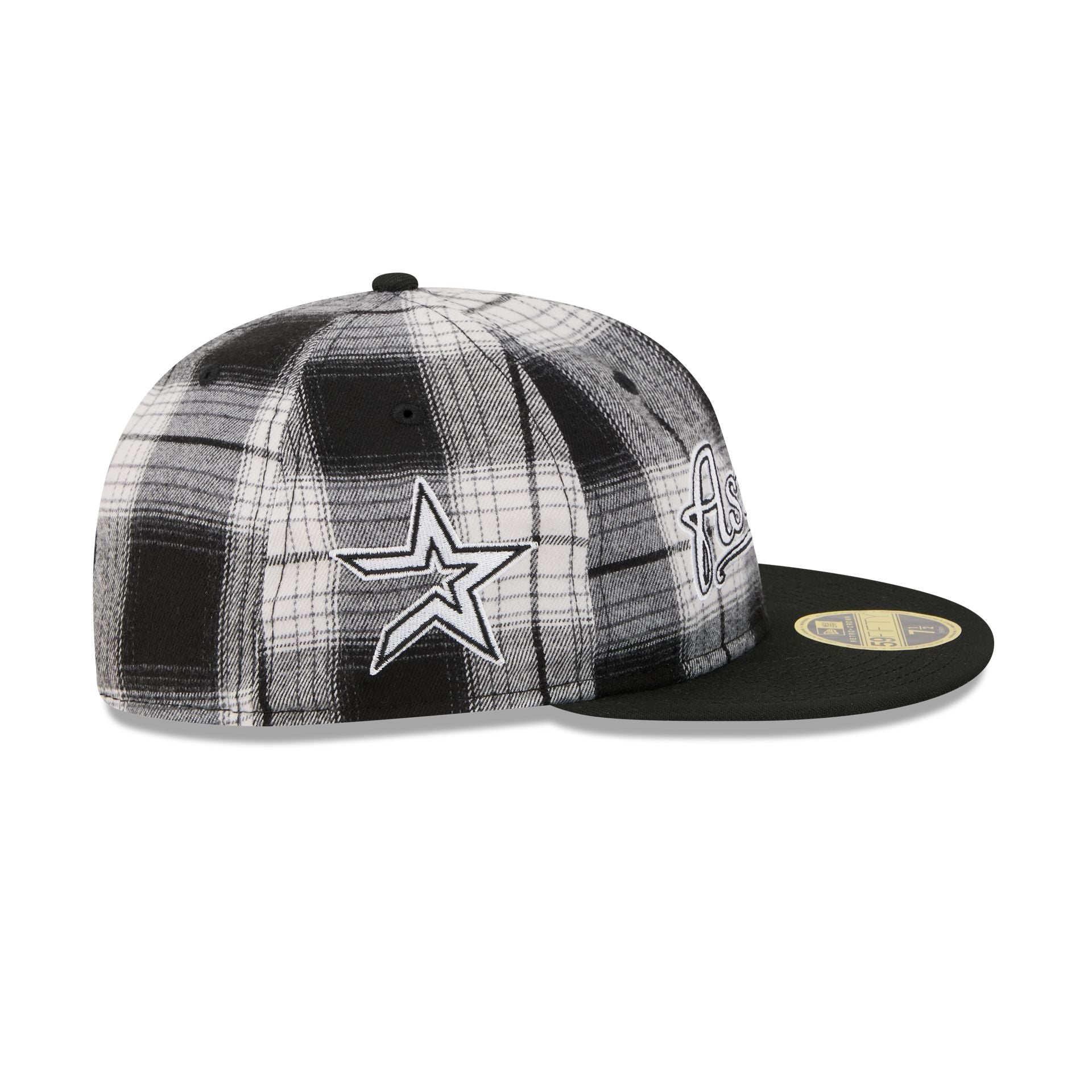 Houston Astros Grunge Plaid Retro Crown 59FIFTY Fitted Hat