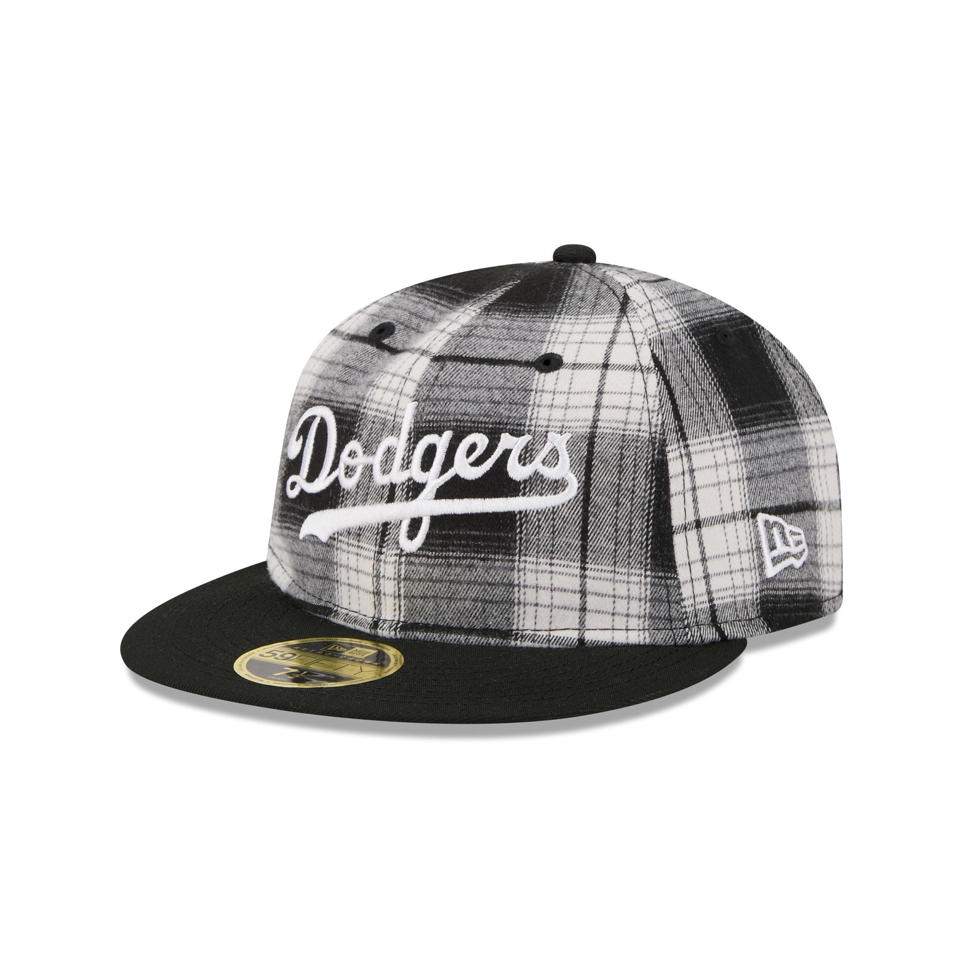 Brooklyn Dodgers Grunge Plaid Retro Crown 59FIFTY Fitted Hat
