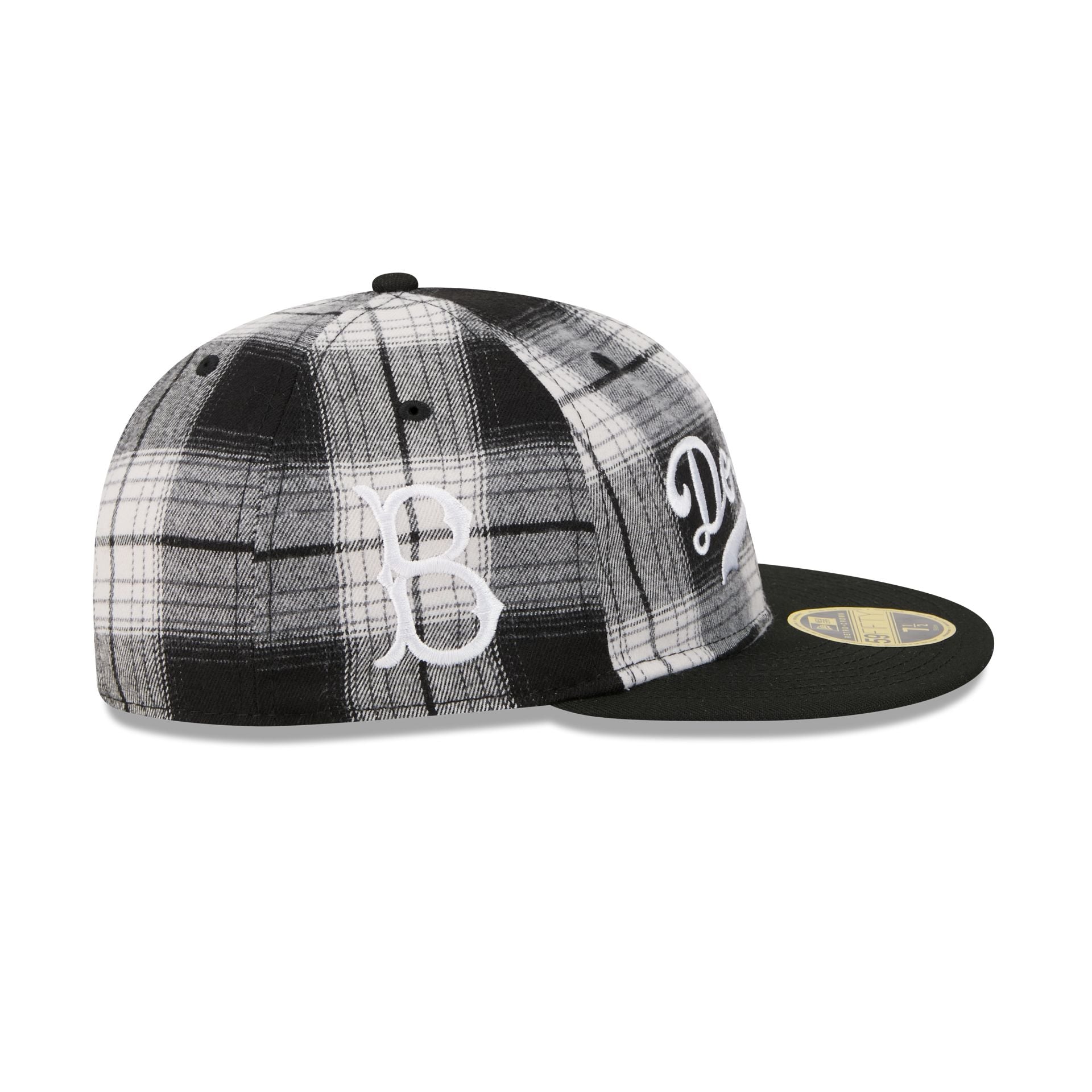 Brooklyn Dodgers Grunge Plaid Retro Crown 59FIFTY Fitted Hat