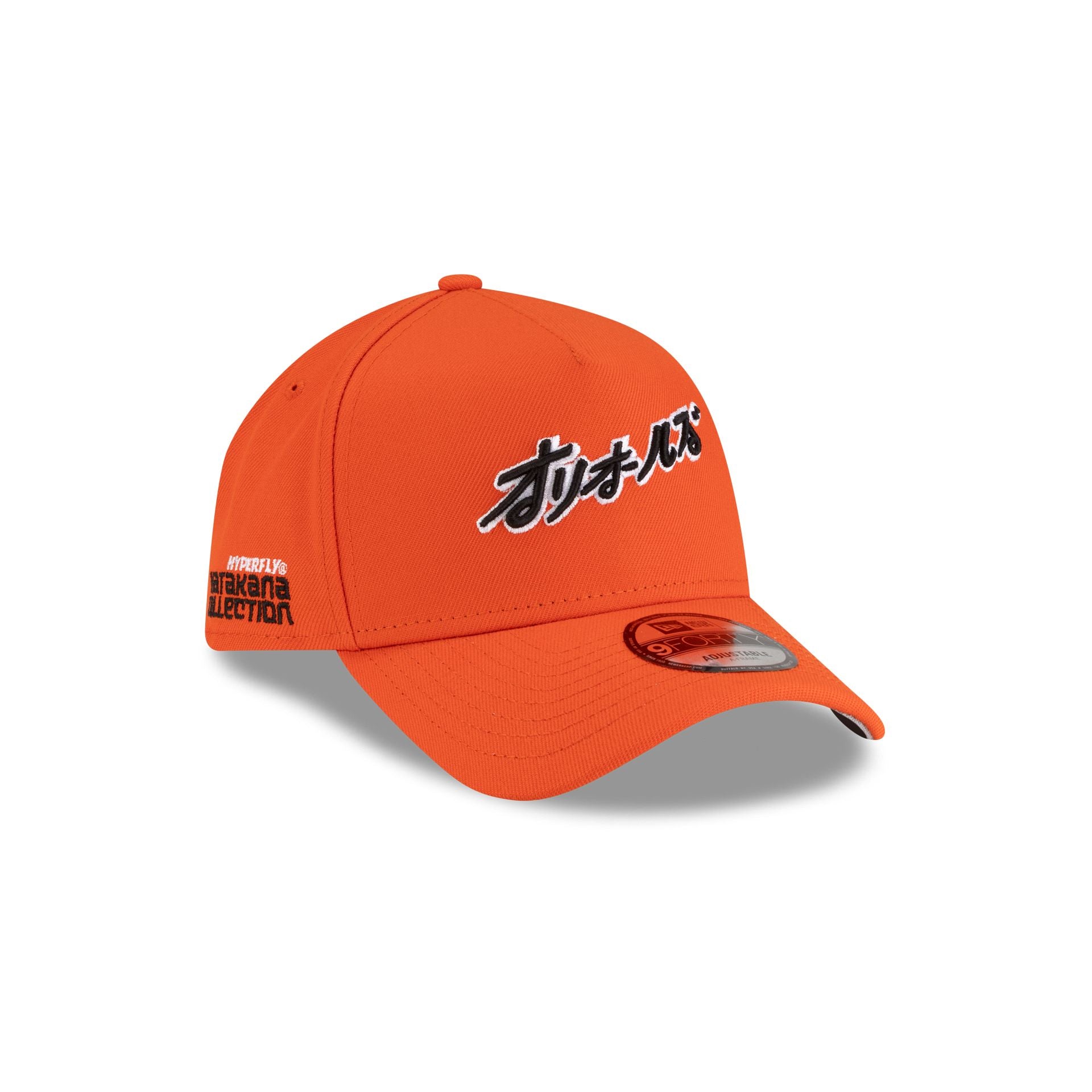 Hyperfly Katakana x Baltimore Orioles Orange9FORTY A-Frame Snapback Hat - Nextgenmallstore