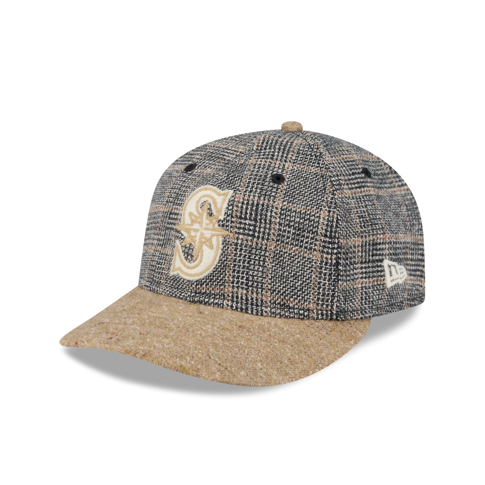 Seattle Mariners Three Looms Vintage Tweed Retro Crown 59FIFTY Fitted Hat - Nextgenmallstore