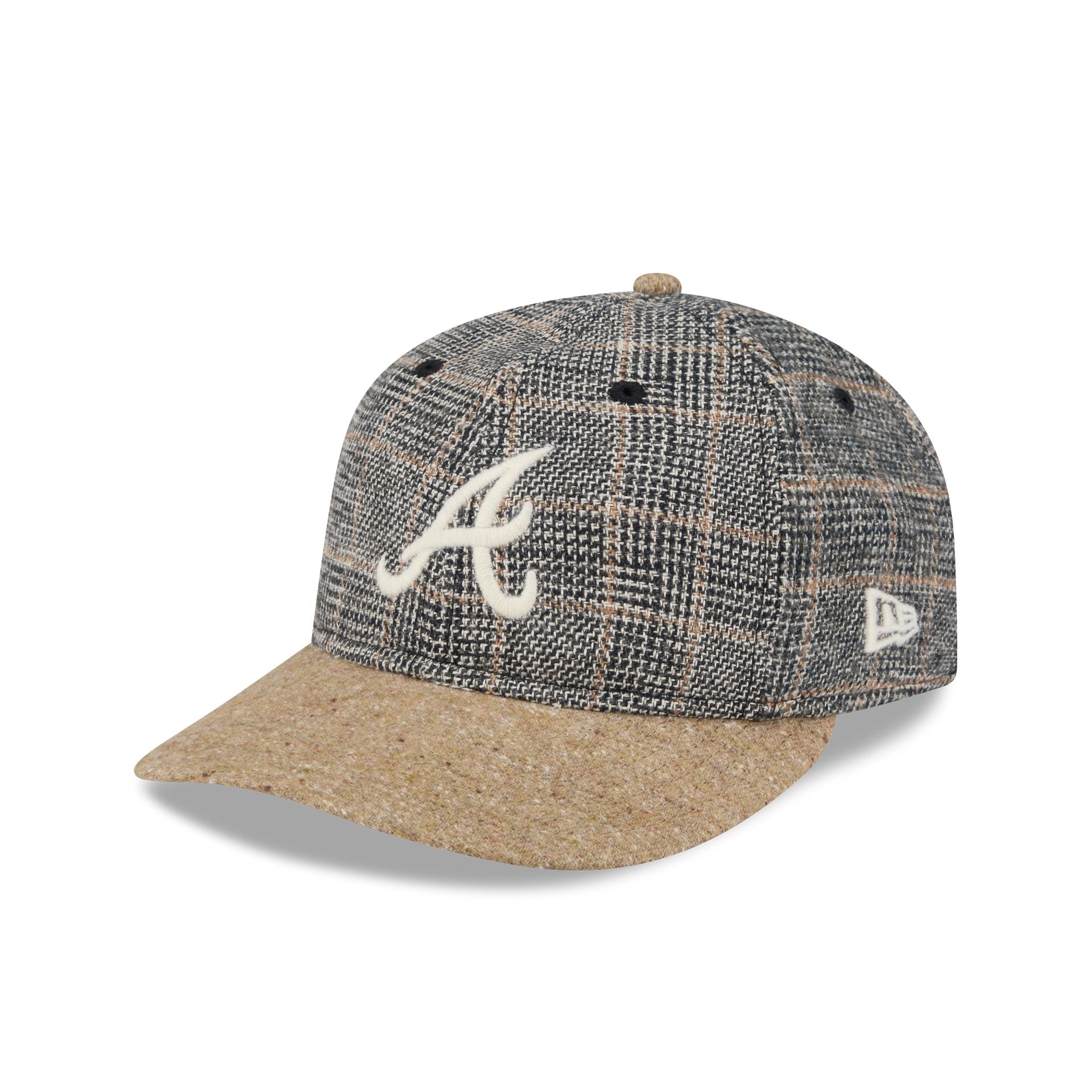Atlanta Braves Three Looms Vintage Tweed Retro Crown 59FIFTY Fitted Hat - Nextgenmallstore