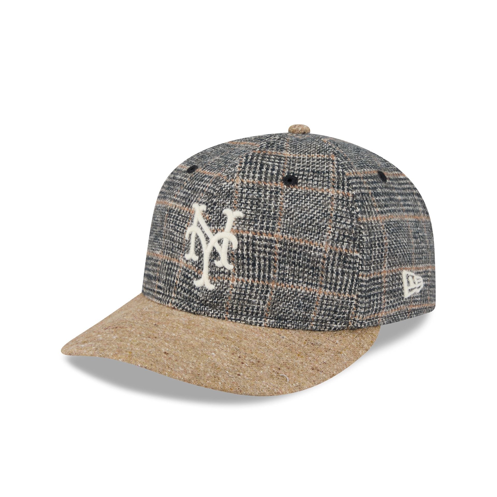 New York Mets Three Looms Vintage Tweed Retro Crown 59FIFTY Fitted Hat - Nextgenmallstore