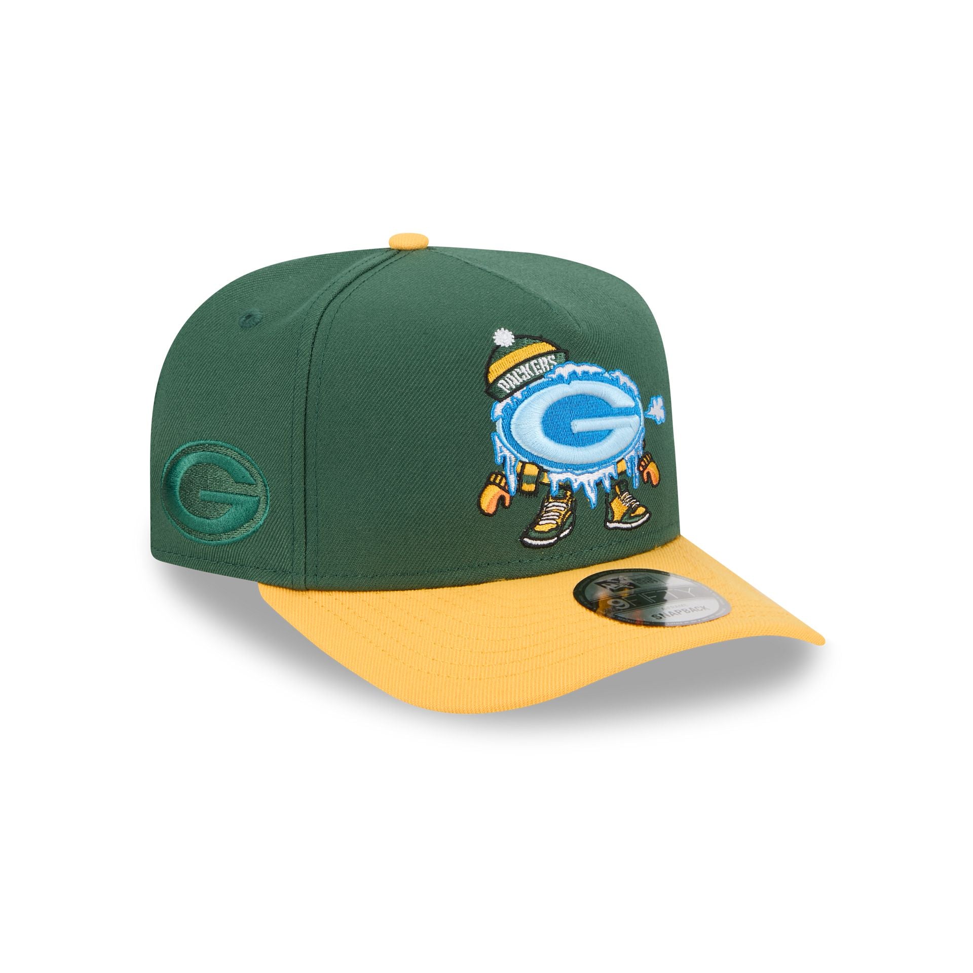 Green Bay Packers Cartoon 9FIFTY A-Frame Snapback Hat - Nextgenmallstore