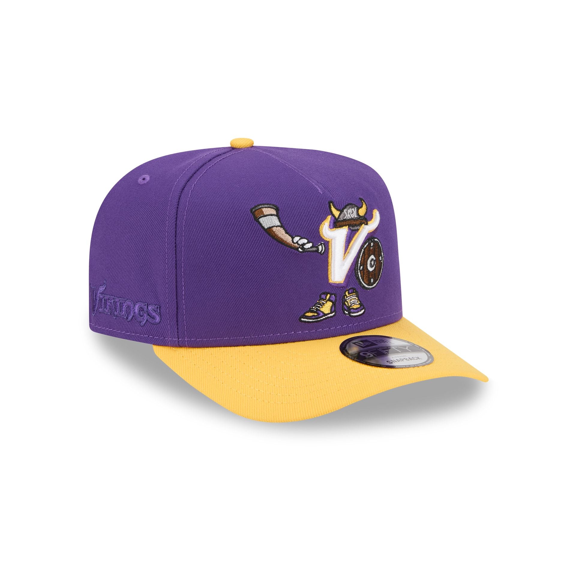 Minnesota Vikings Cartoon 9FIFTY A-Frame Snapback Hat - Nextgenmallstore