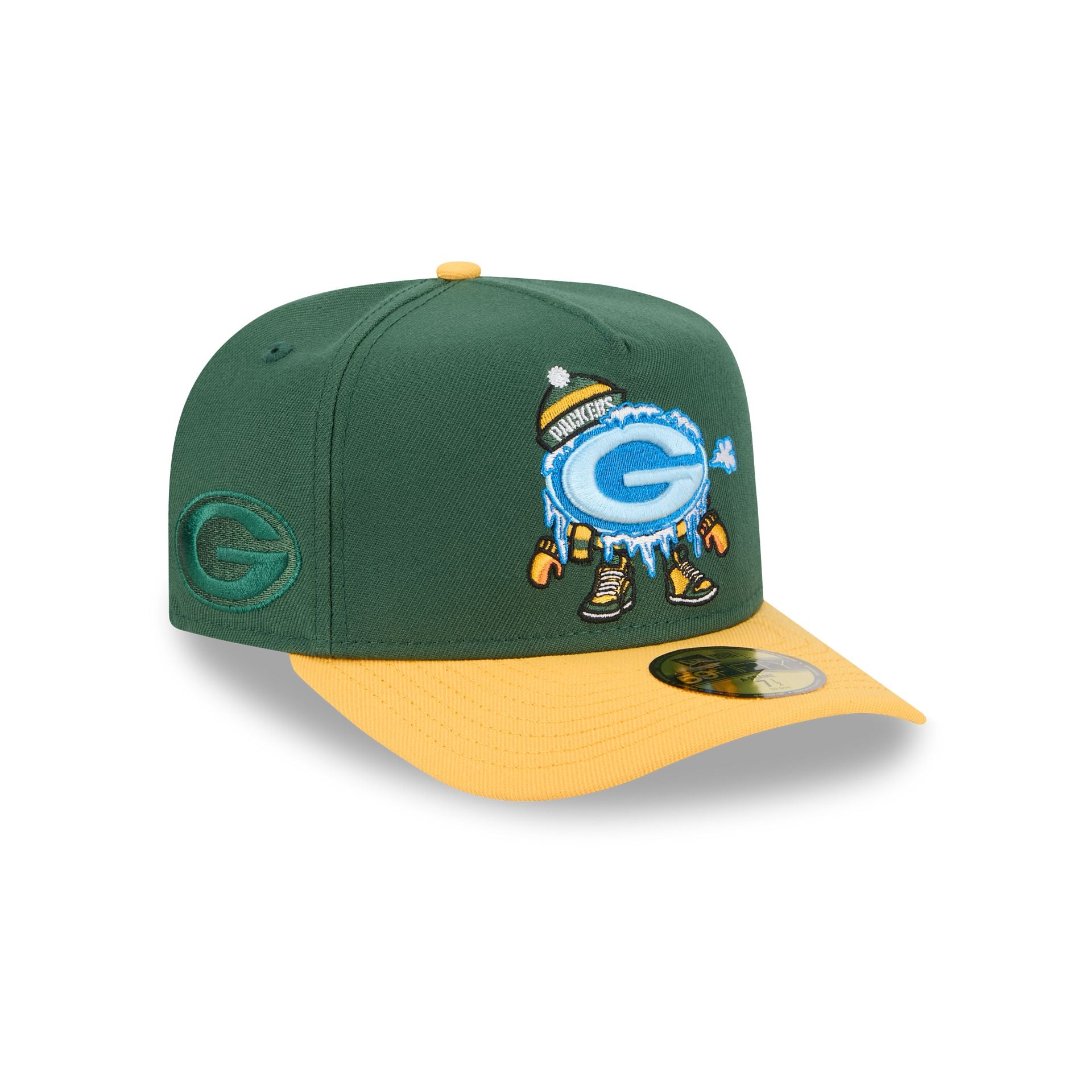 Green Bay Packers Cartoon 59FIFTY A-Frame Fitted Hat - Nextgenmallstore