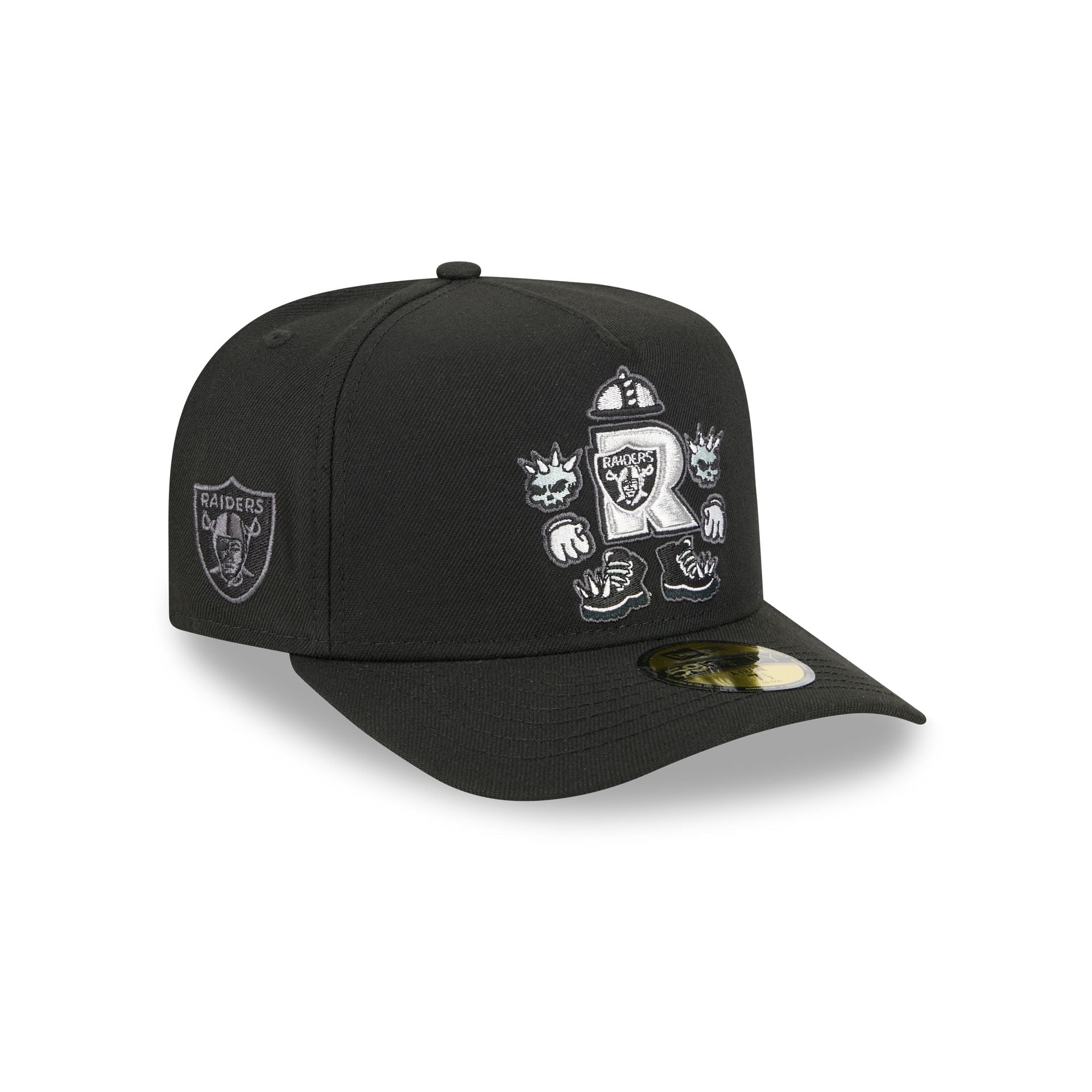 Las Vegas Raiders Cartoon 59FIFTY A-Frame Fitted Hat - Nextgenmallstore