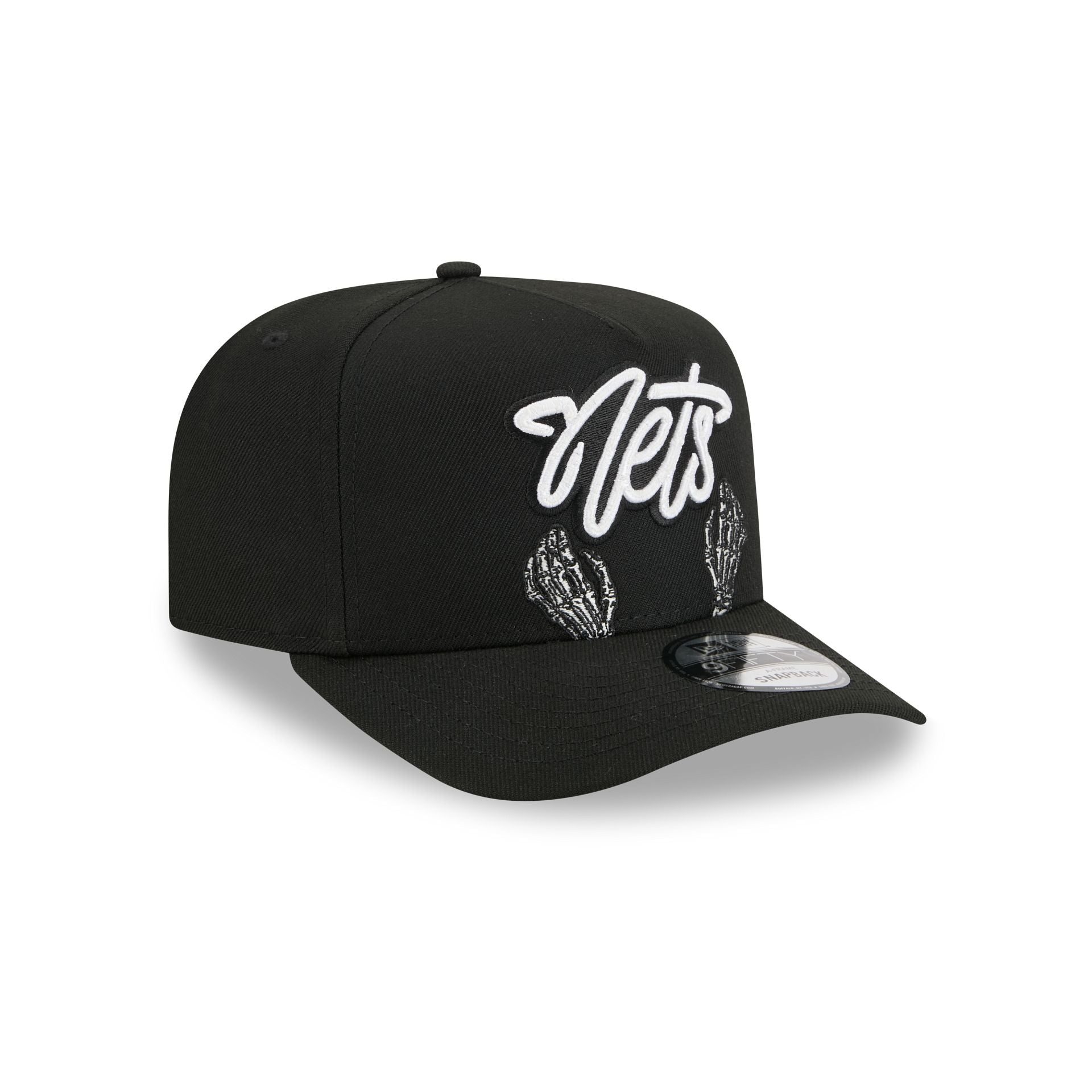 Brooklyn Nets Skeletal Script 9FIFTY A-Frame Snapback Hat