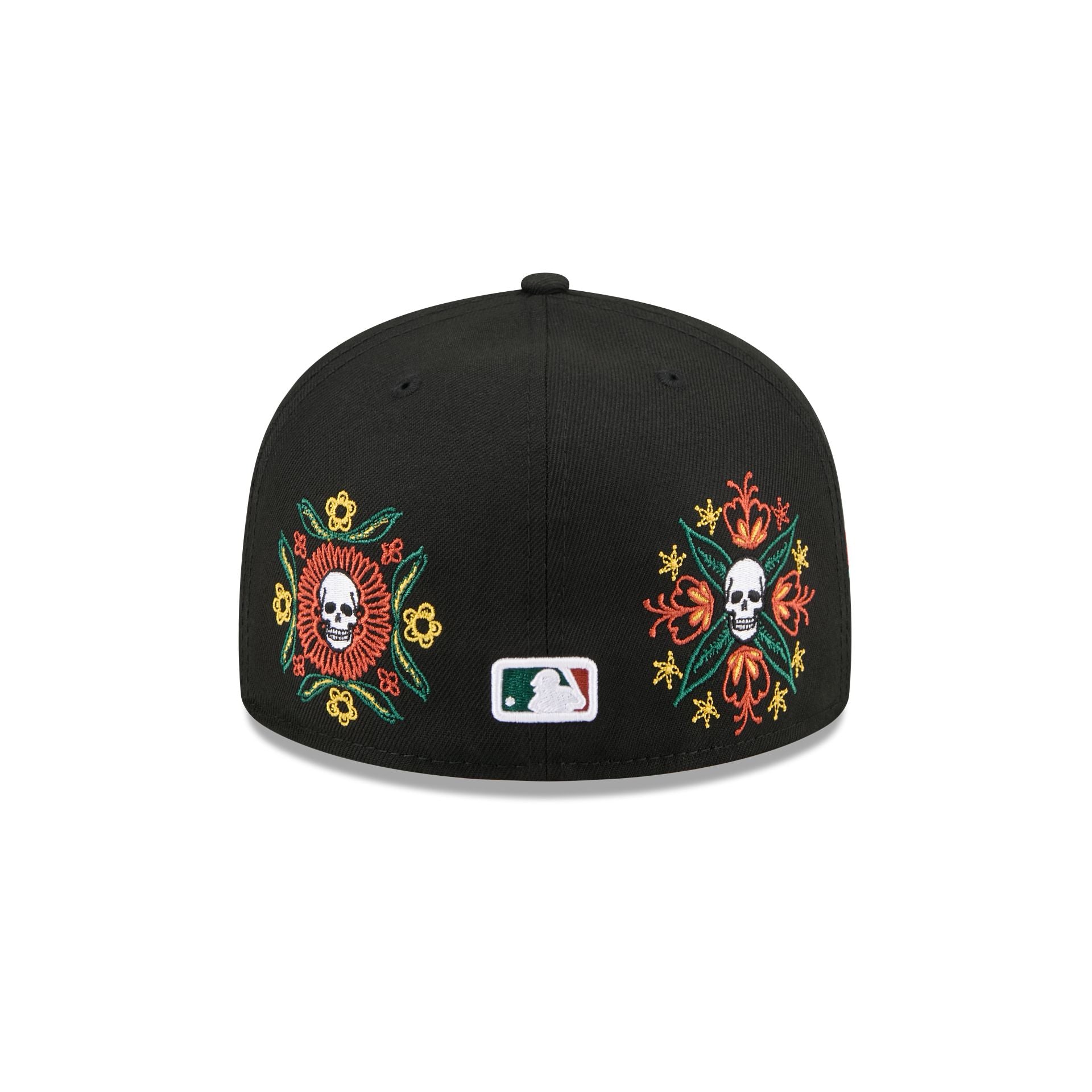 Atlanta Braves Day of the Dead Skull & Flowers 59FIFTY Fitted Hat