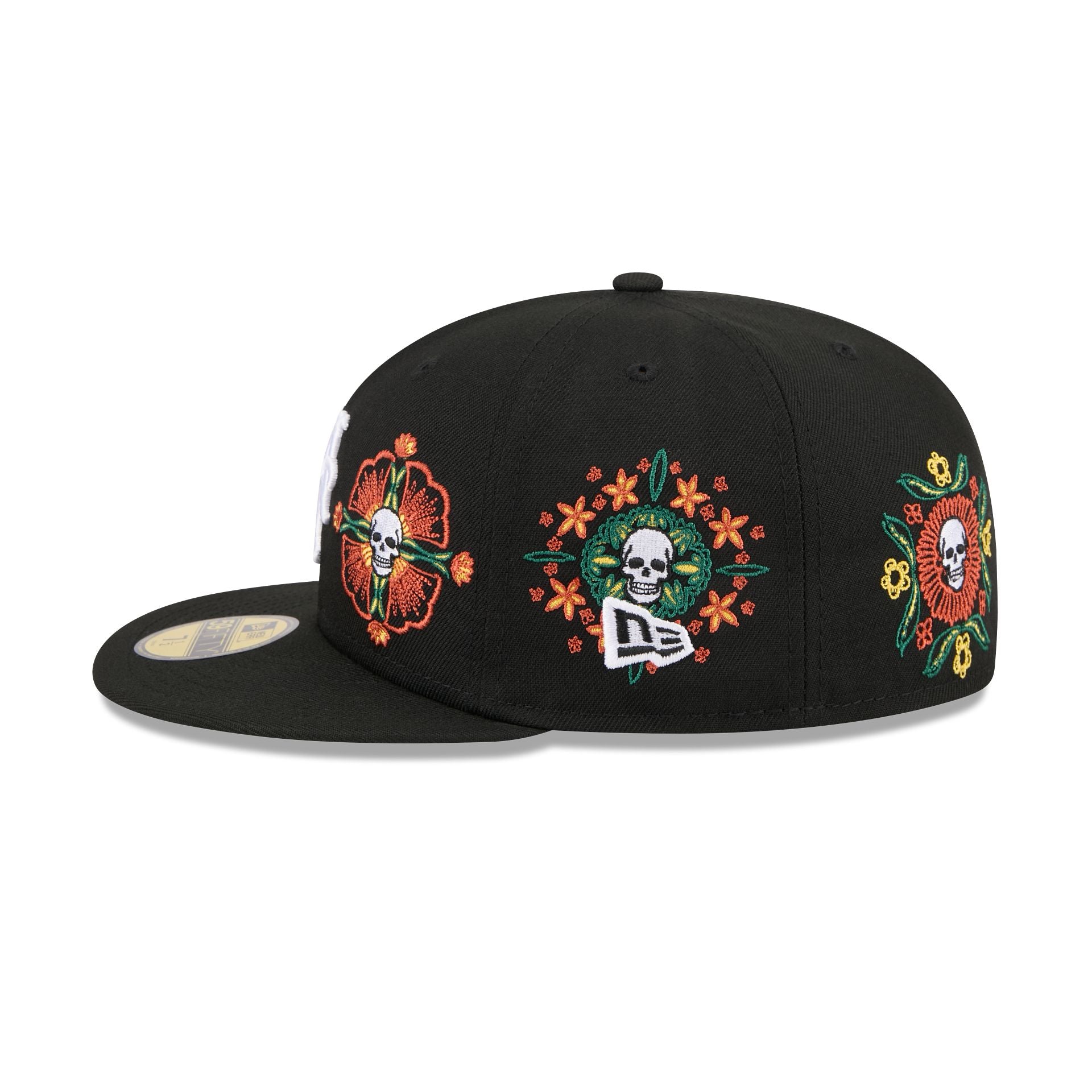 New York Mets Day of the Dead Skull & Flowers 59FIFTY Fitted Hat