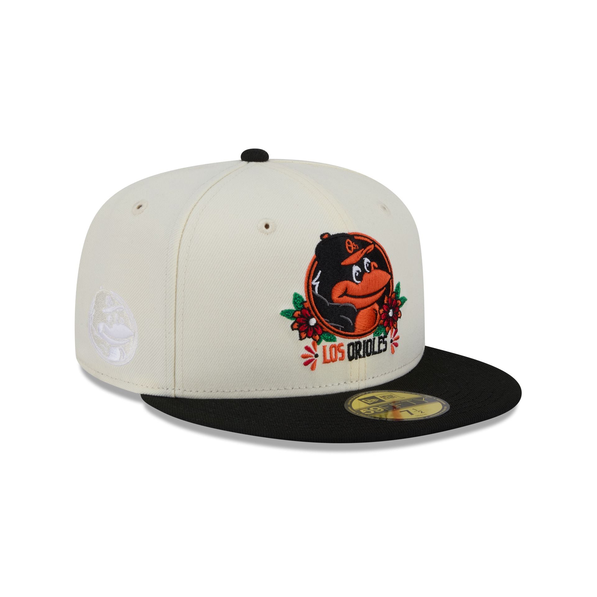 Baltimore Orioles Day of the Dead Sugar Skull Mascot 59FIFTY Fitted Hat - Nextgenmallstore