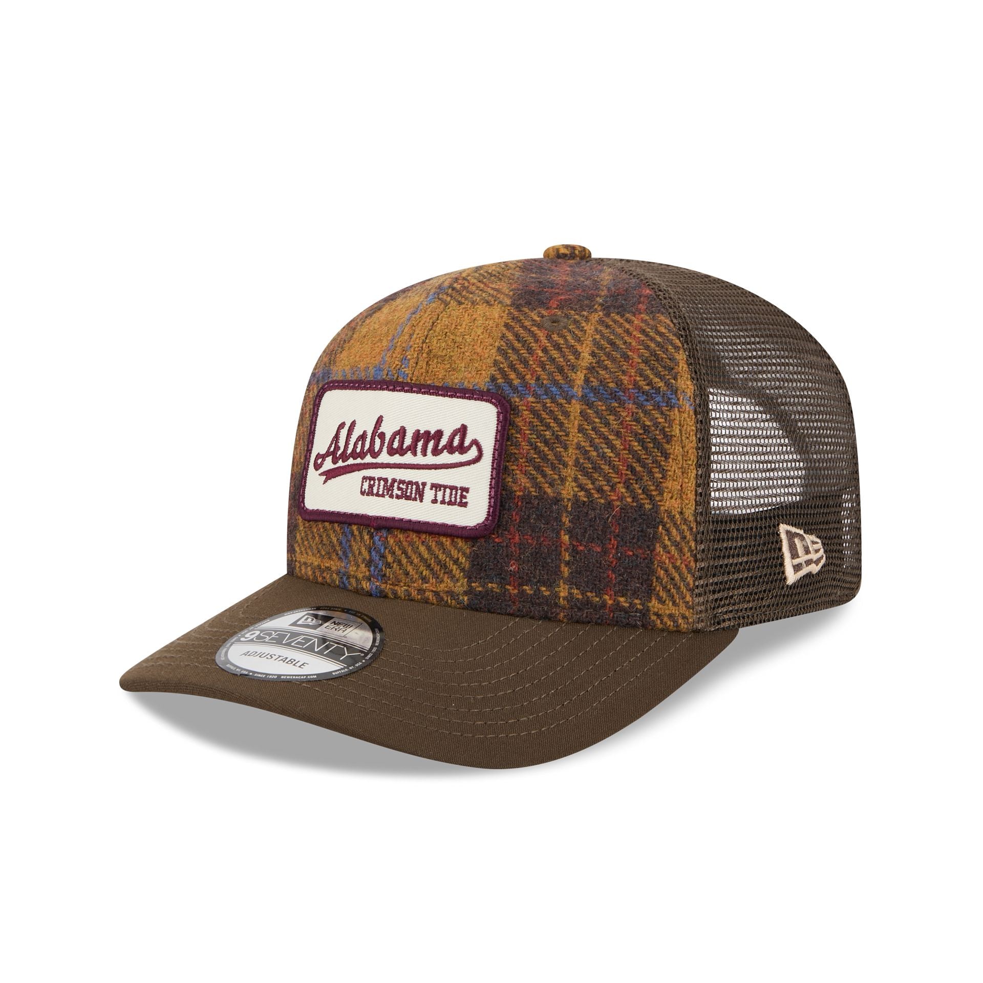 Alabama Crimson Tide Wool Plaid 9SEVENTY Trucker Hat - Nextgenmallstore