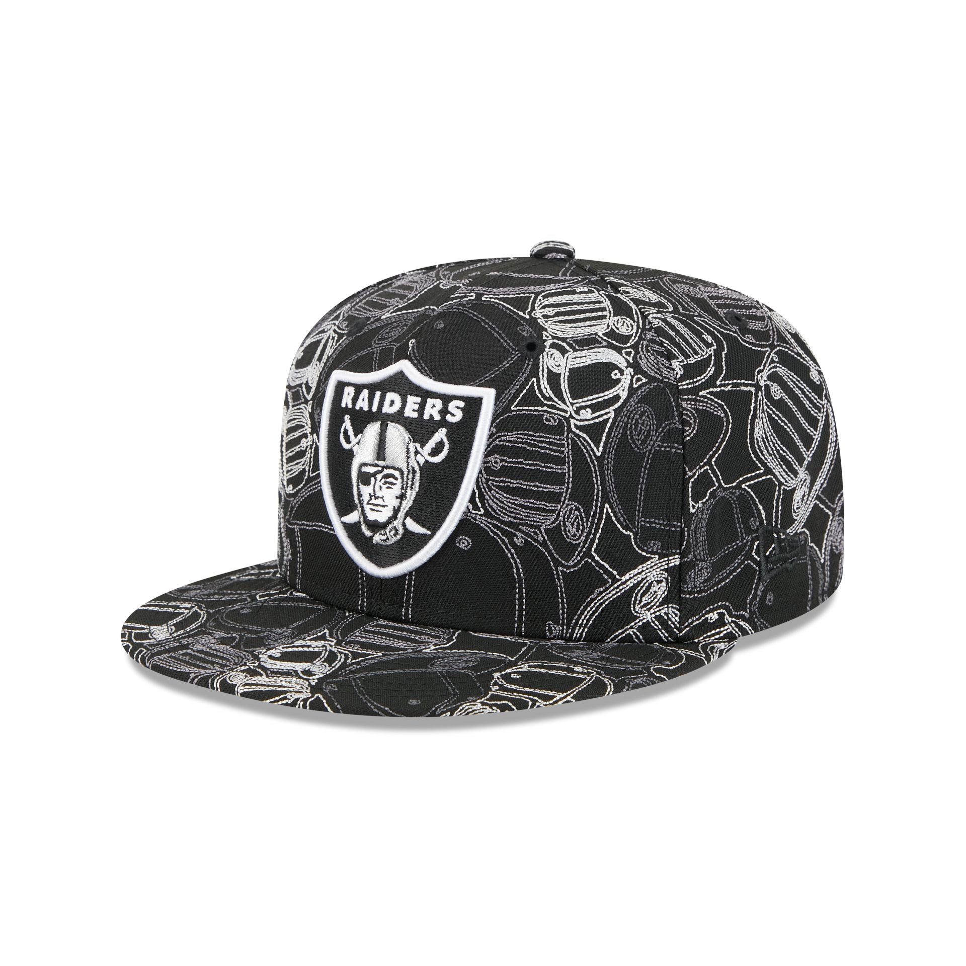 Las Vegas Raiders Cap Scramble 59FIFTY Fitted Hat - Nextgenmallstore
