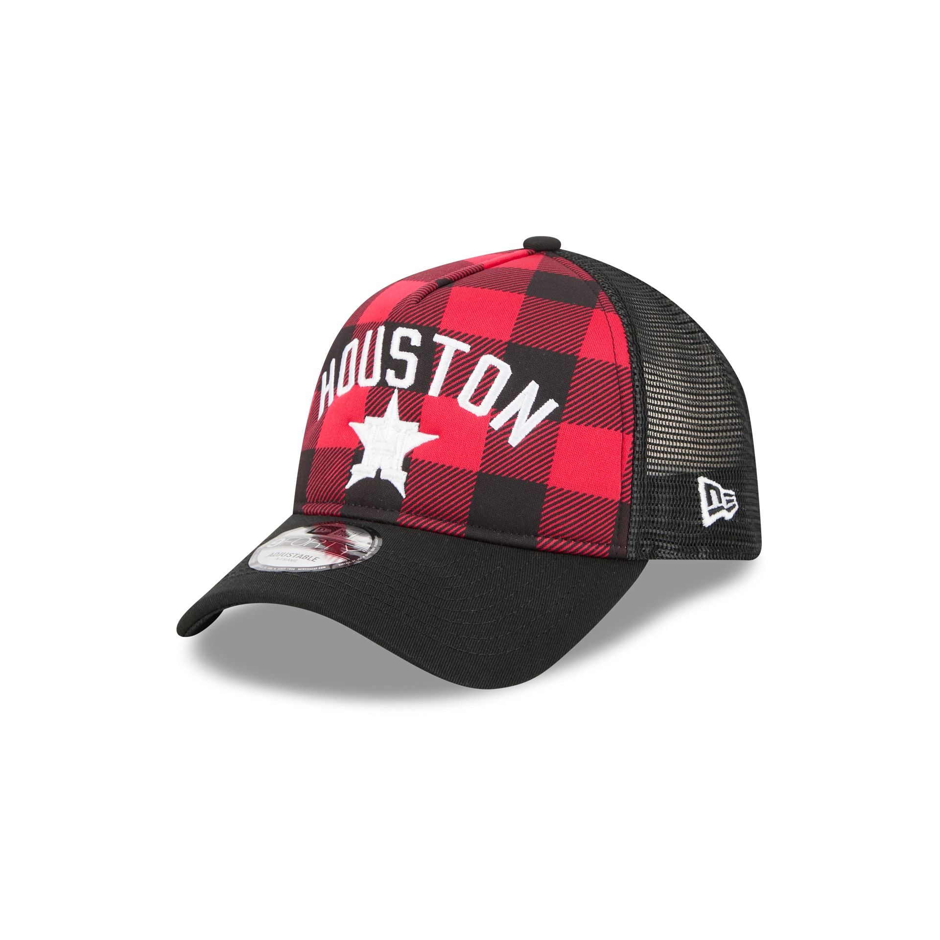 Houston Astros Evergreen Check 9FORTY A-Frame Trucker Hat - Nextgenmallstore