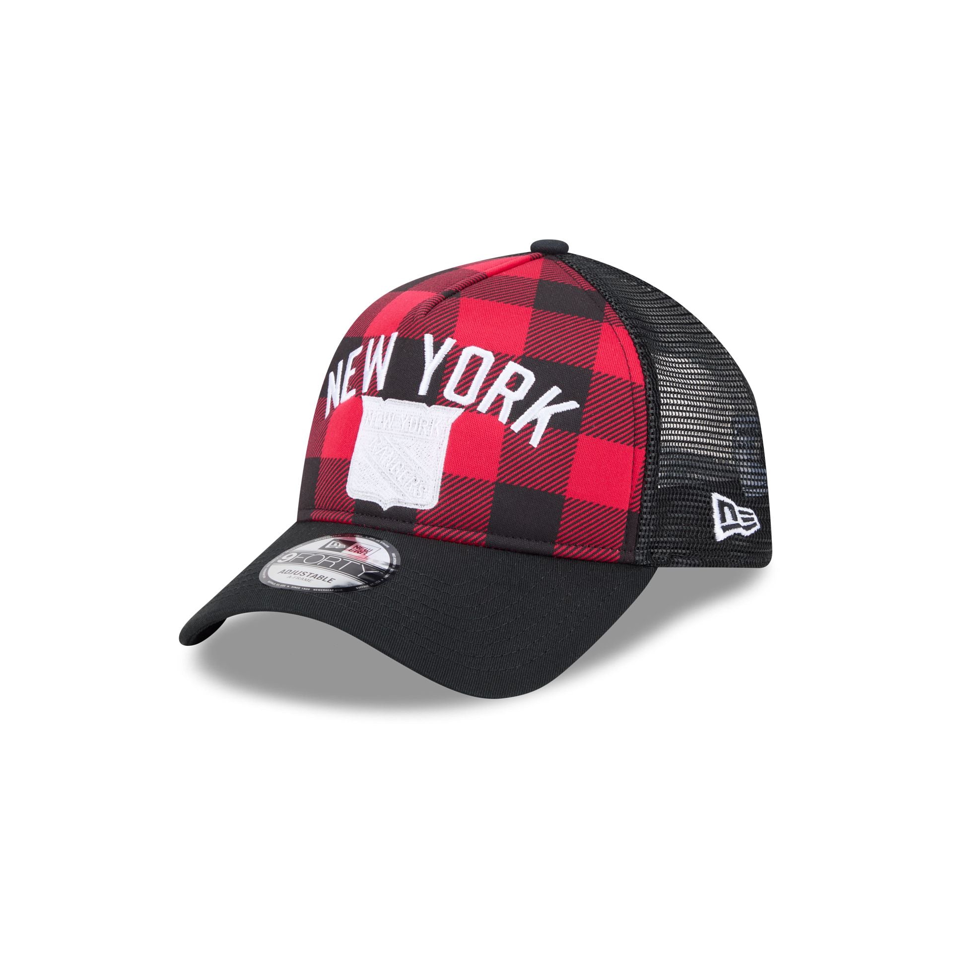 New York Rangers Evergreen Check 9FORTY A-Frame Trucker Hat - Nextgenmallstore