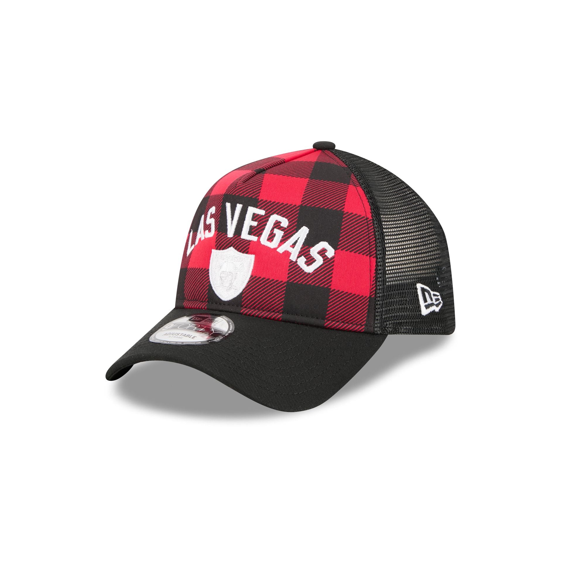 Las Vegas Raiders Evergreen Check 9FORTY A-Frame Trucker Hat - Nextgenmallstore