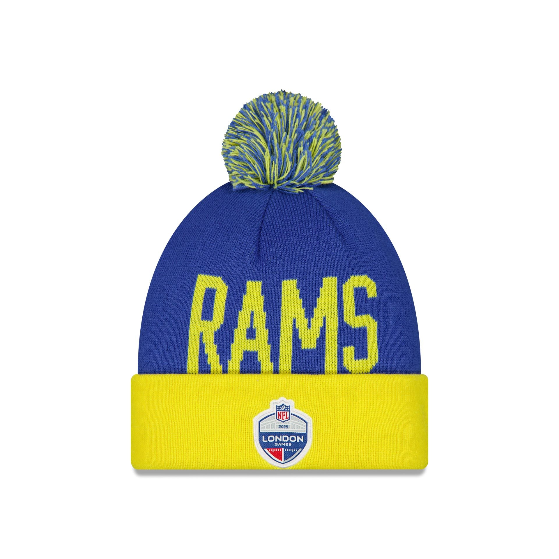 Los Angeles Rams London Game Pom Knit Hat
