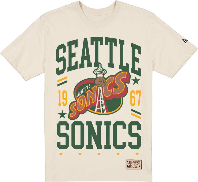 Seattle Supersonics 1975-1995 Hardwood Classics Chrome White T-Shirt