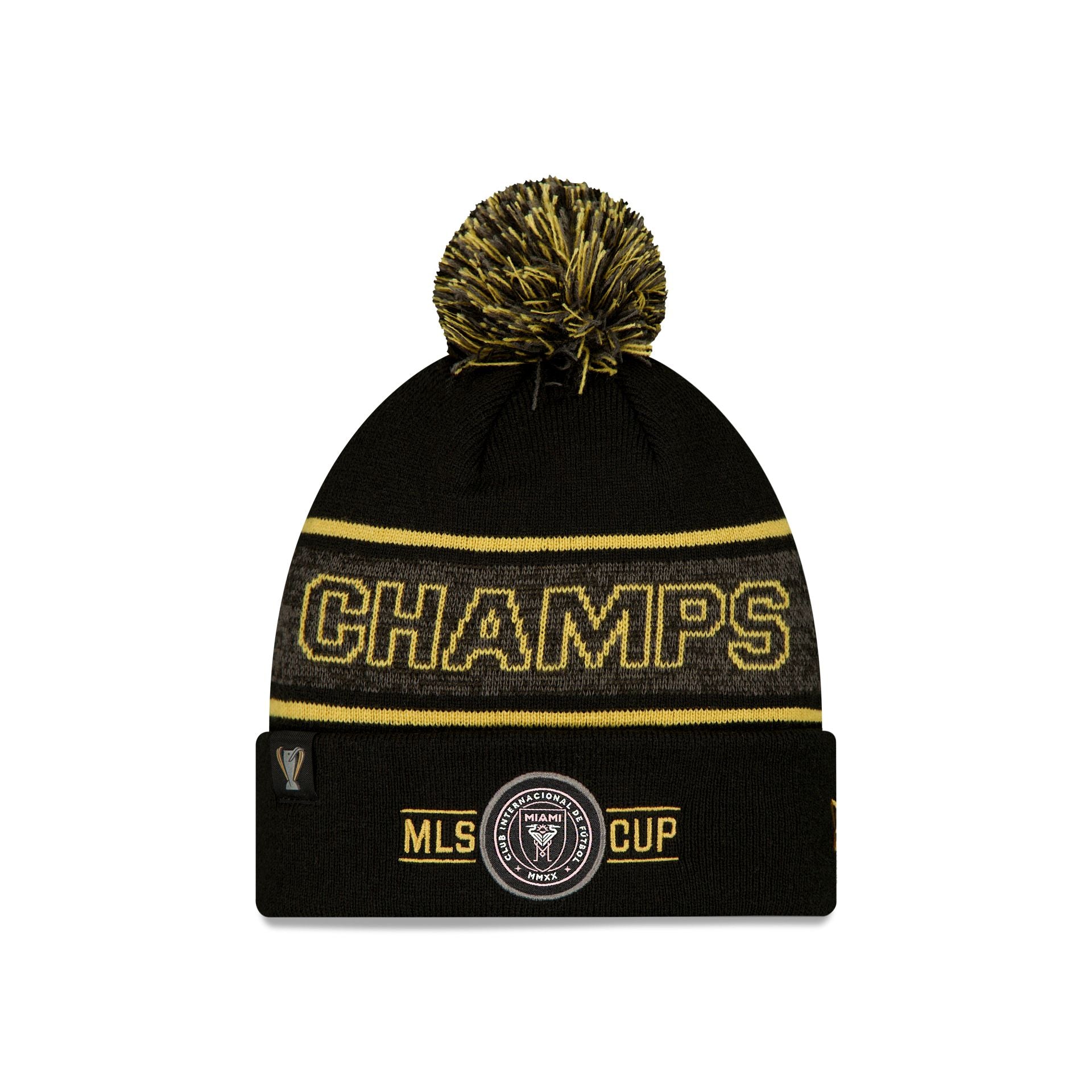 Inter Miami 2025 Cup Champions Pom Knit Hat - Nextgenmallstore