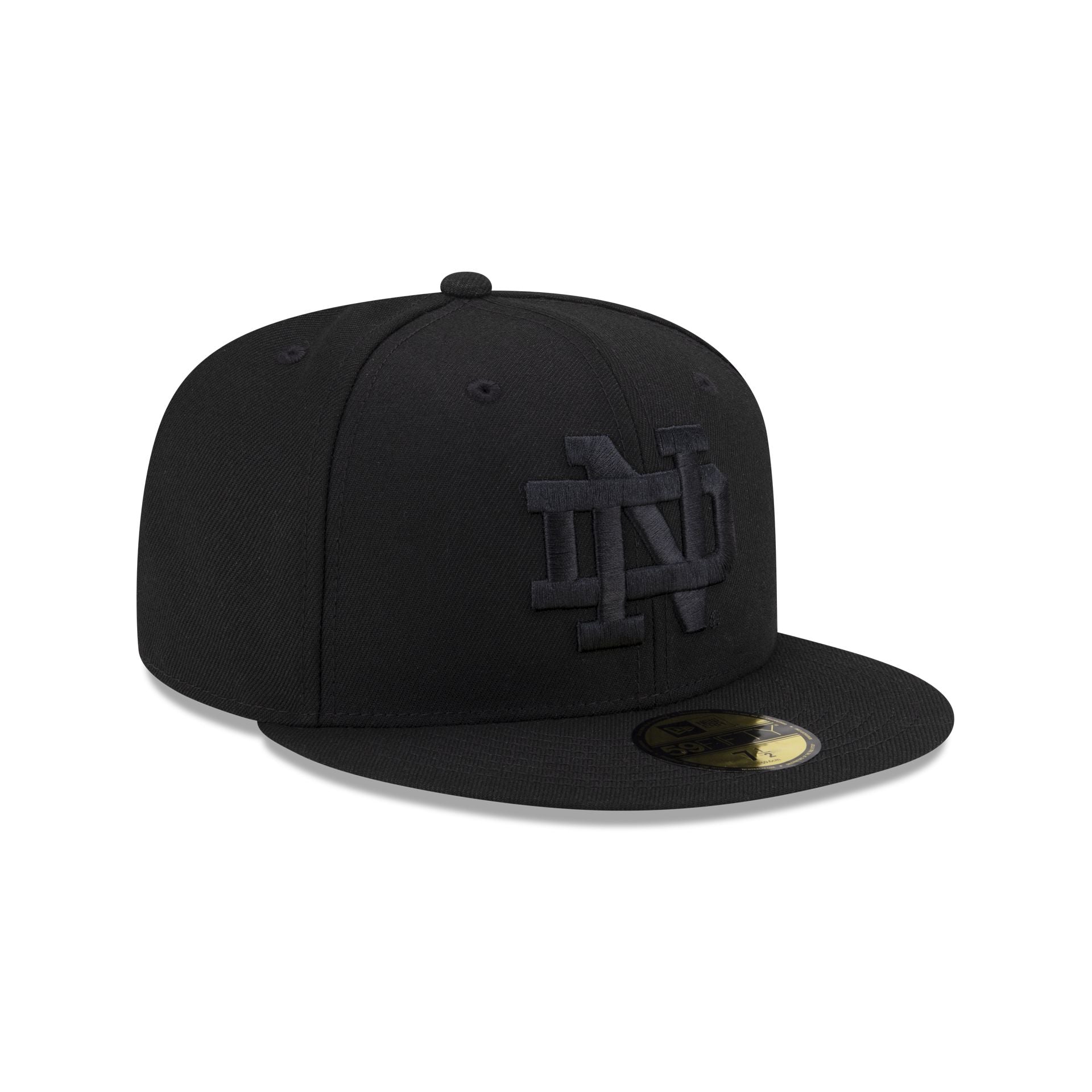Notre Dame Fighting Irish Black on Black 59FIFTY Fitted Hat