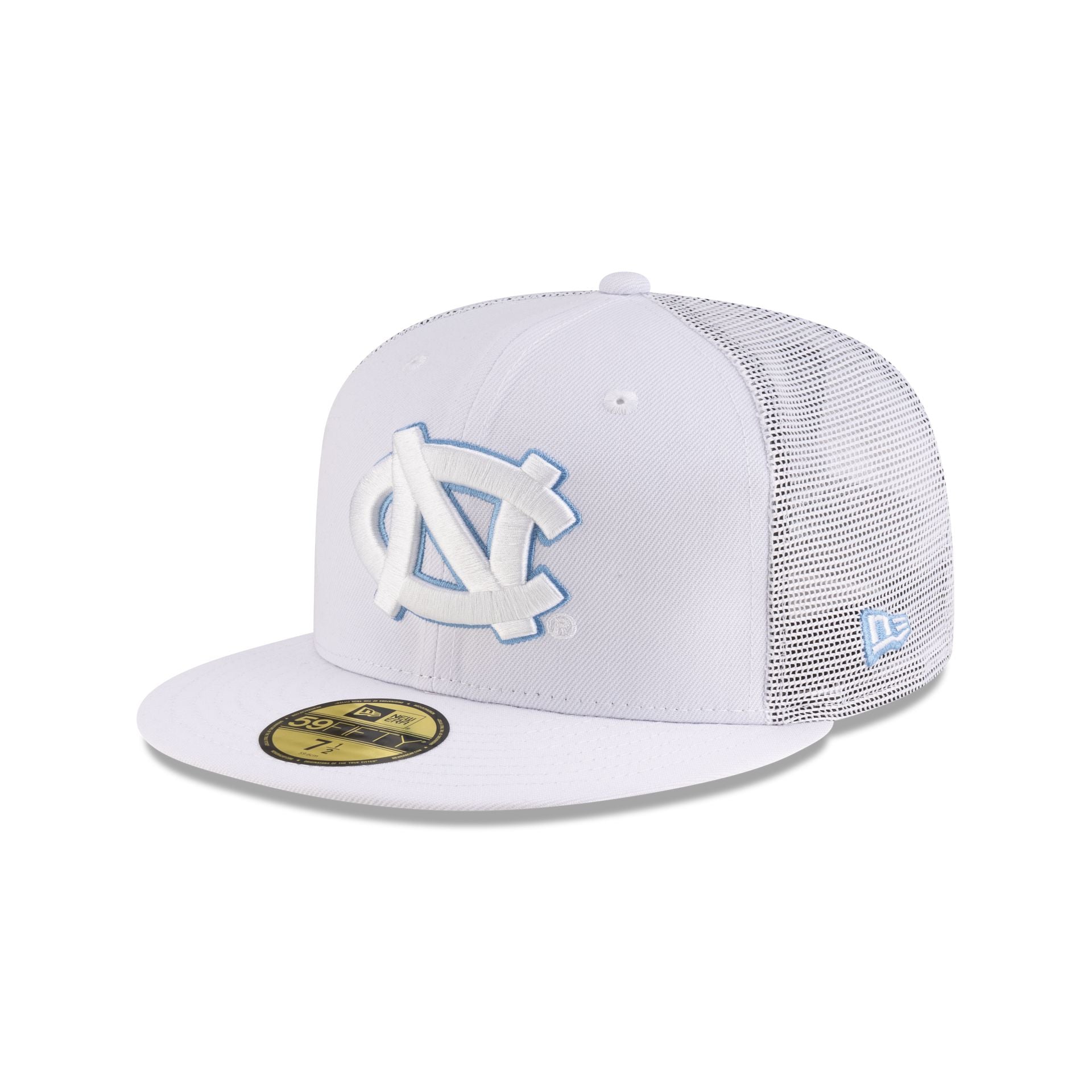 North Carolina Tar Heels White 59FIFTY Fitted Trucker Hat - Nextgenmallstore
