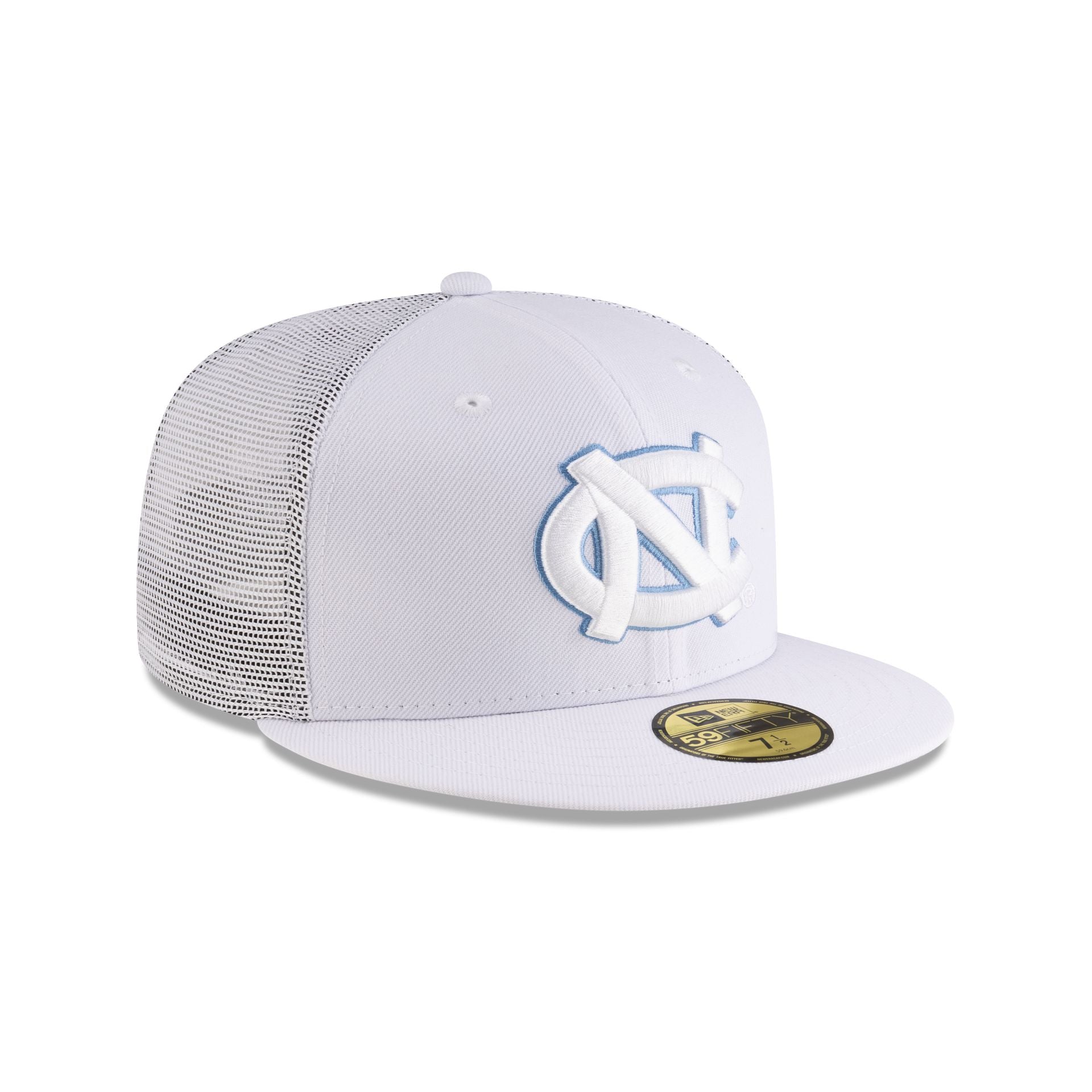 North Carolina Tar Heels White 59FIFTY Fitted Trucker Hat