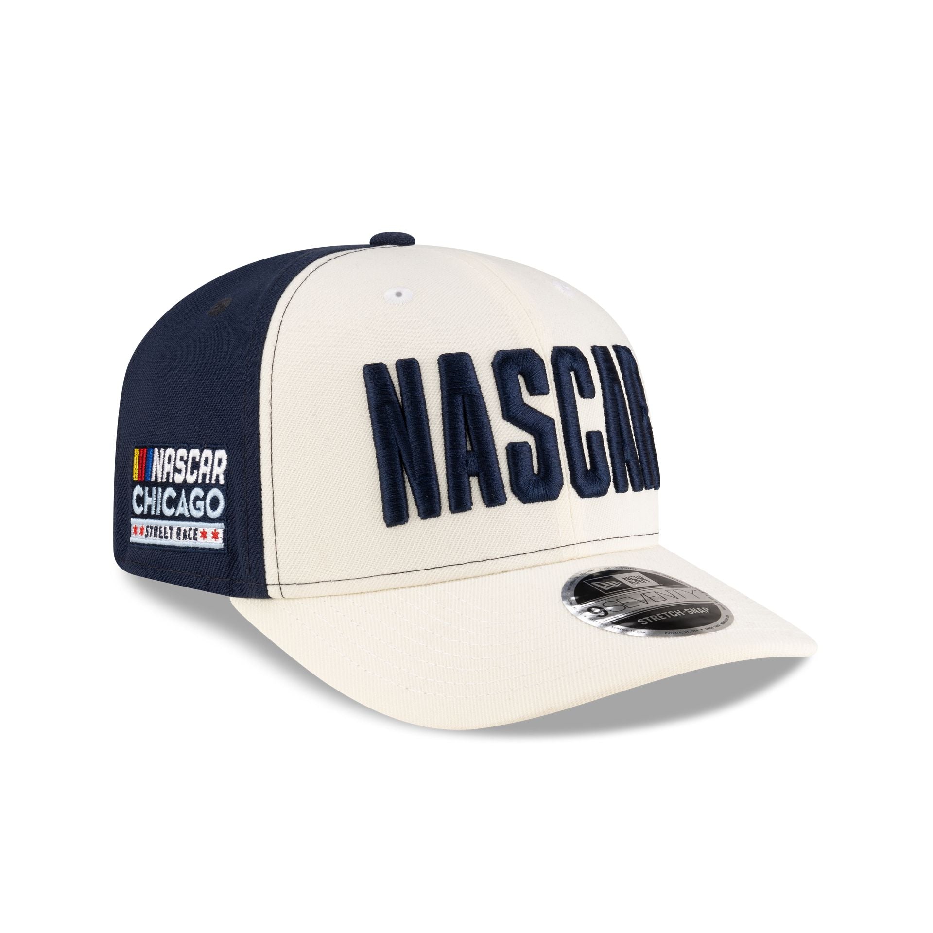 NASCAR Chicago Street Race Chrome Navy 9SEVENTY Stretch-Snap Hat - Nextgenmallstore