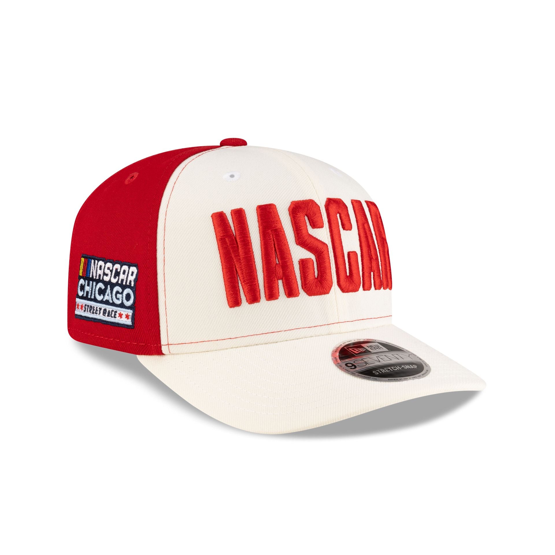 NASCAR Chicago Street Race Chrome Red 9SEVENTY Stretch-Snap Hat - Nextgenmallstore