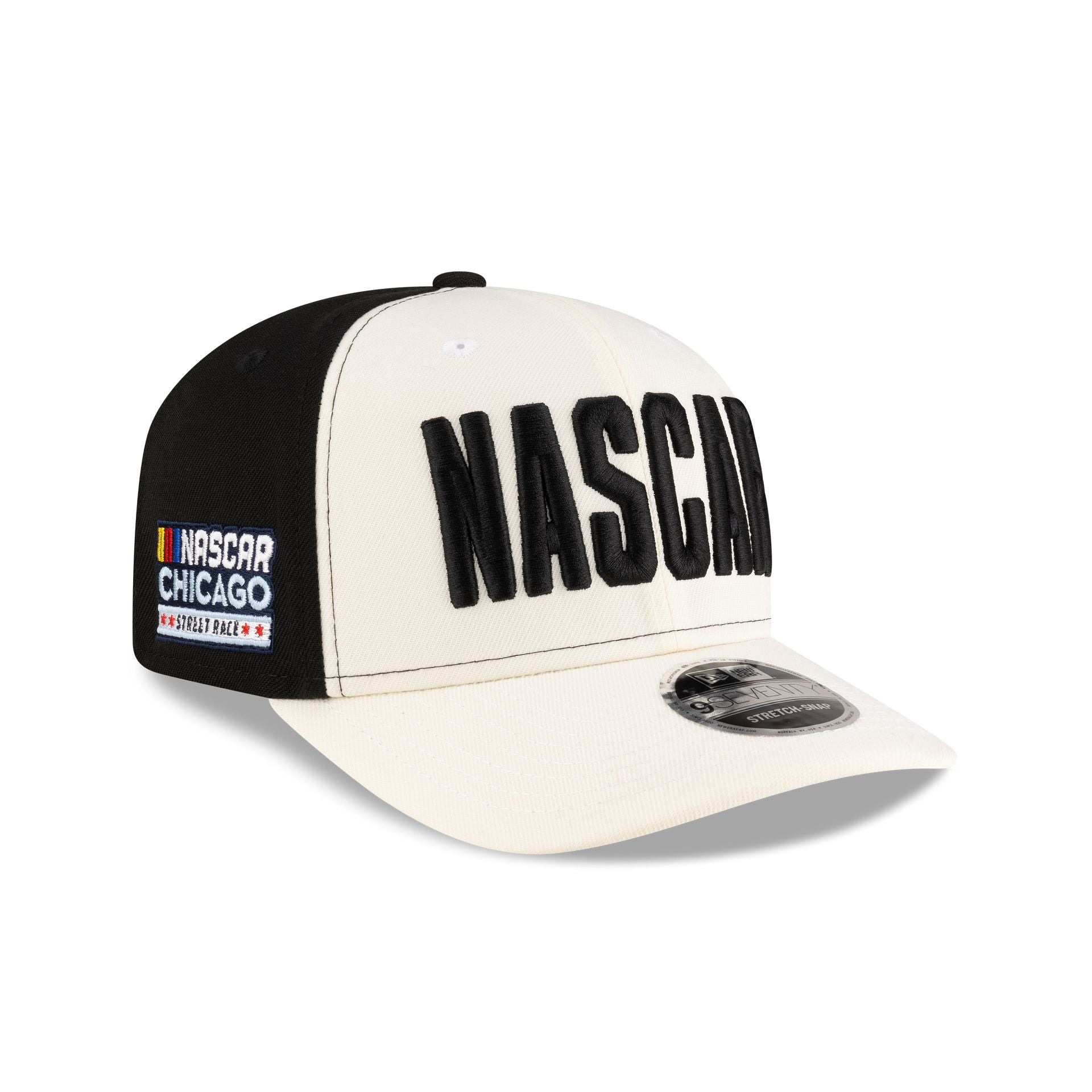 NASCAR Chicago Street Race Chrome Black 9SEVENTY Stretch-Snap Hat - Nextgenmallstore