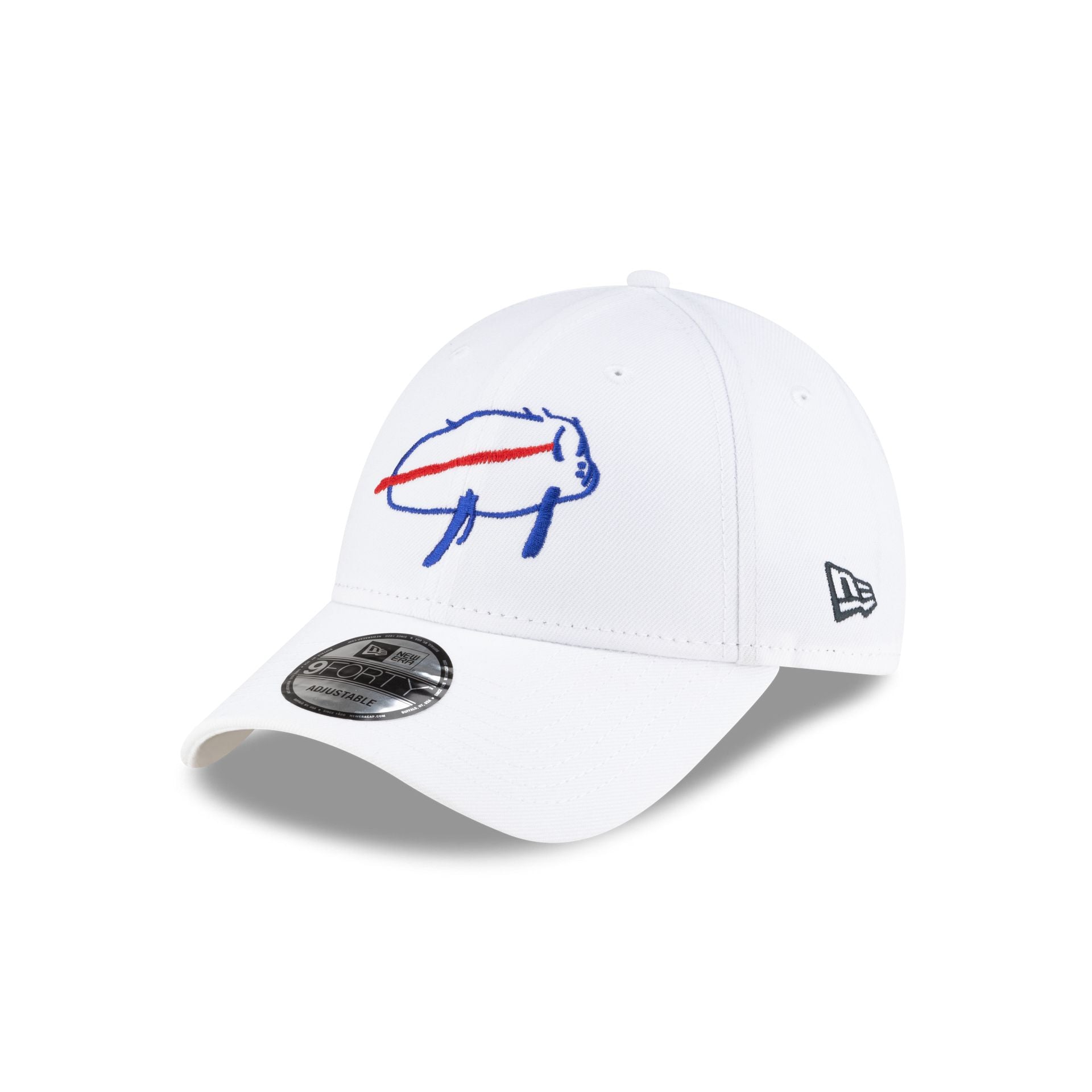 Buffalo Bills Billustration White 9FORTY Adjustable Hat - Nextgenmallstore