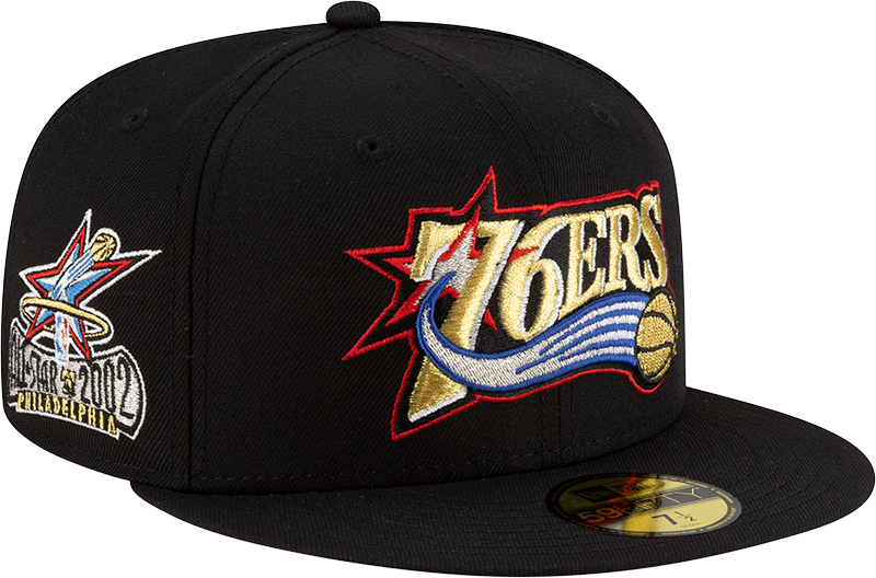 Philadelphia 76ers 1963-1976 Hardwood Classics Poly Black 59FIFTY Fitted Hat