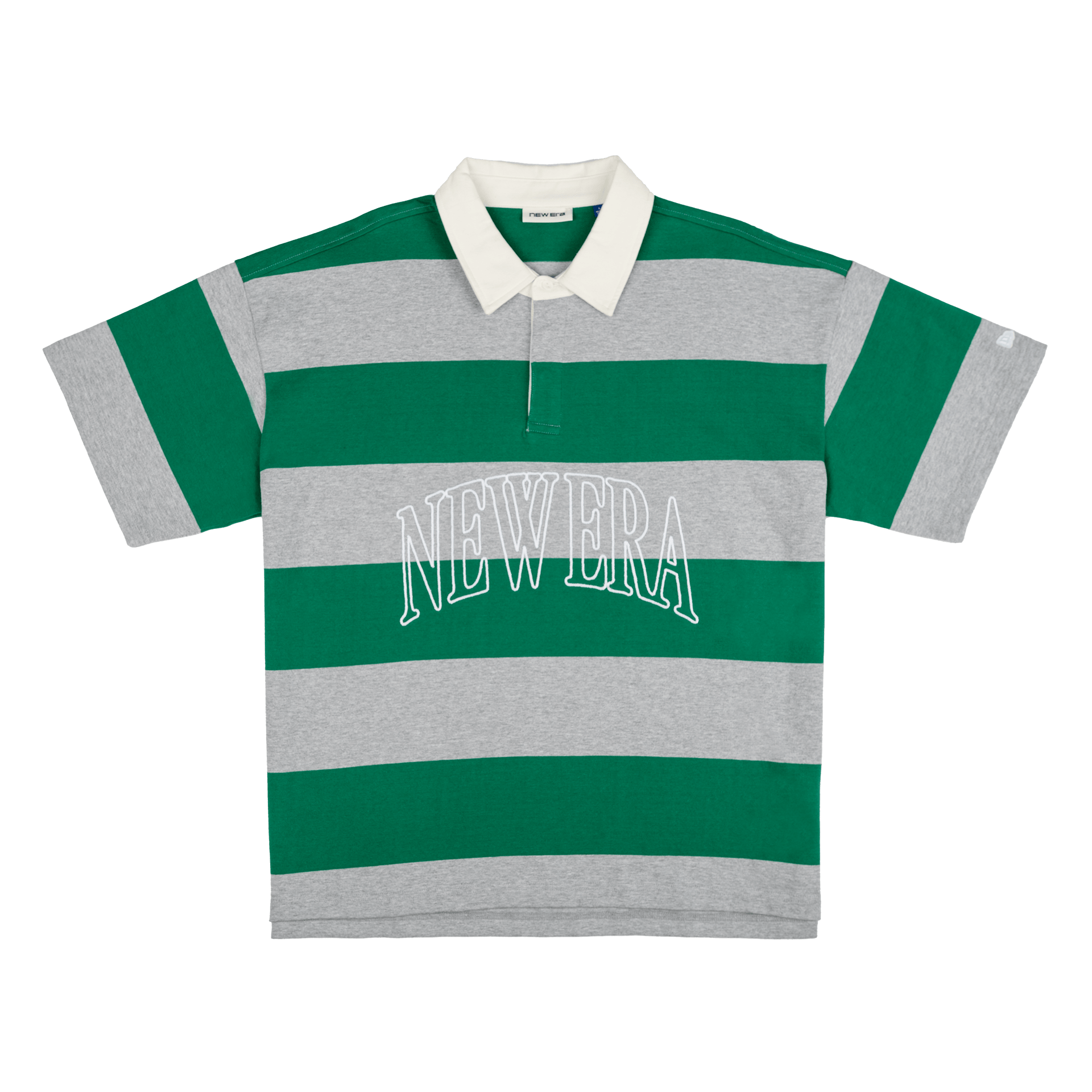 New Era Branded Embroidered Yarn Dye Kelly Green Rugby Shirt - Nextgenmallstore