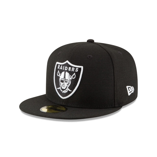 Las Vegas Raiders Black & White 59FIFTY Fitted Hat - Nextgenmallstore